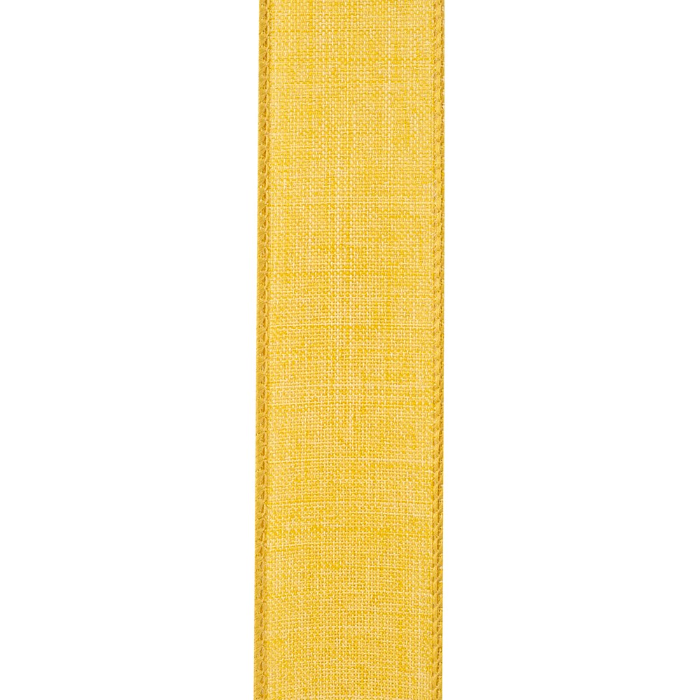Every Day Linen Value Wired Edge Ribbon -- 1.5" x 10 yards -- Yellow Gold Color