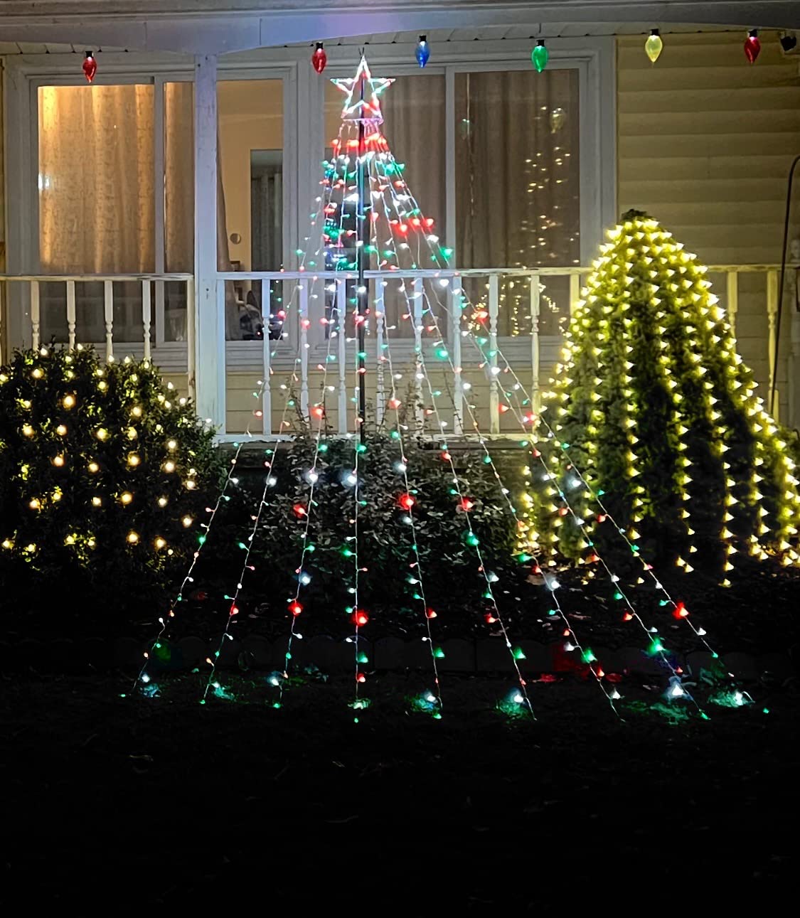 Outdoor Christmas Lights 344 LED Christmas Star String Lights Waterfall Tree Lights Waterproof Christmas Decorations Outdoor Indoor