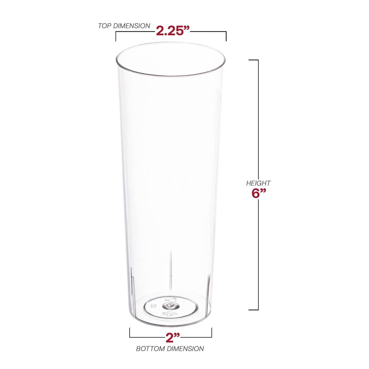 Clear Round High Ball Disposable Plastic Cups - 10 oz. (250 Cups)