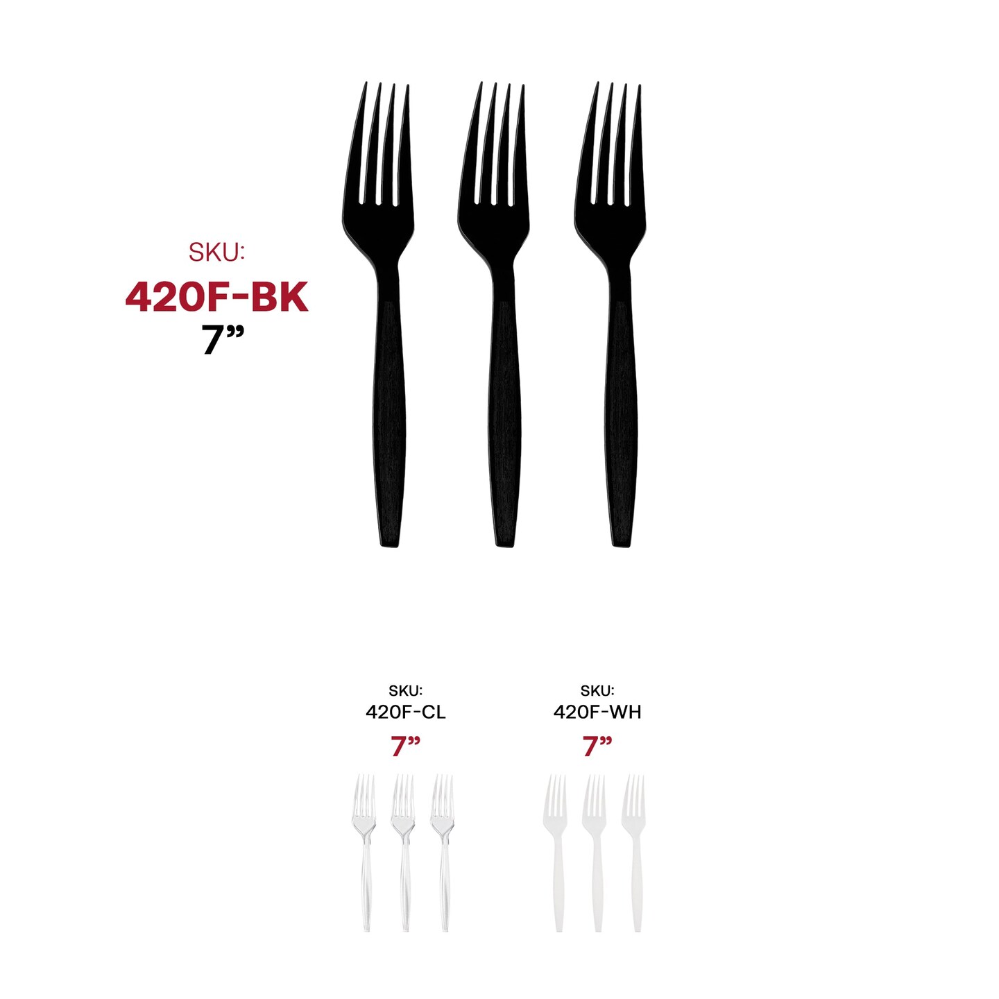 Black Plastic Disposable Forks (1000 Forks)