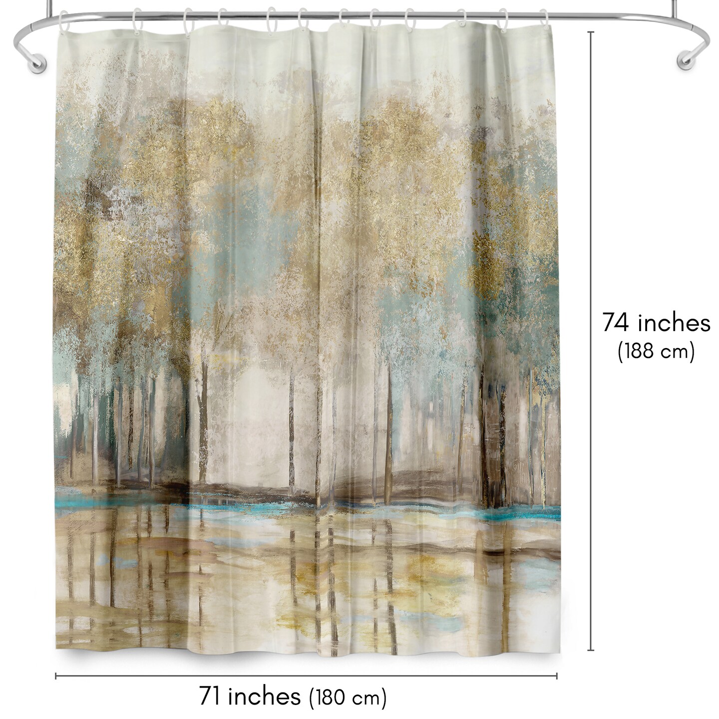 Americanflat 71x74 Woodlot Shower Curtain - 100% Polyester Shower Curtain