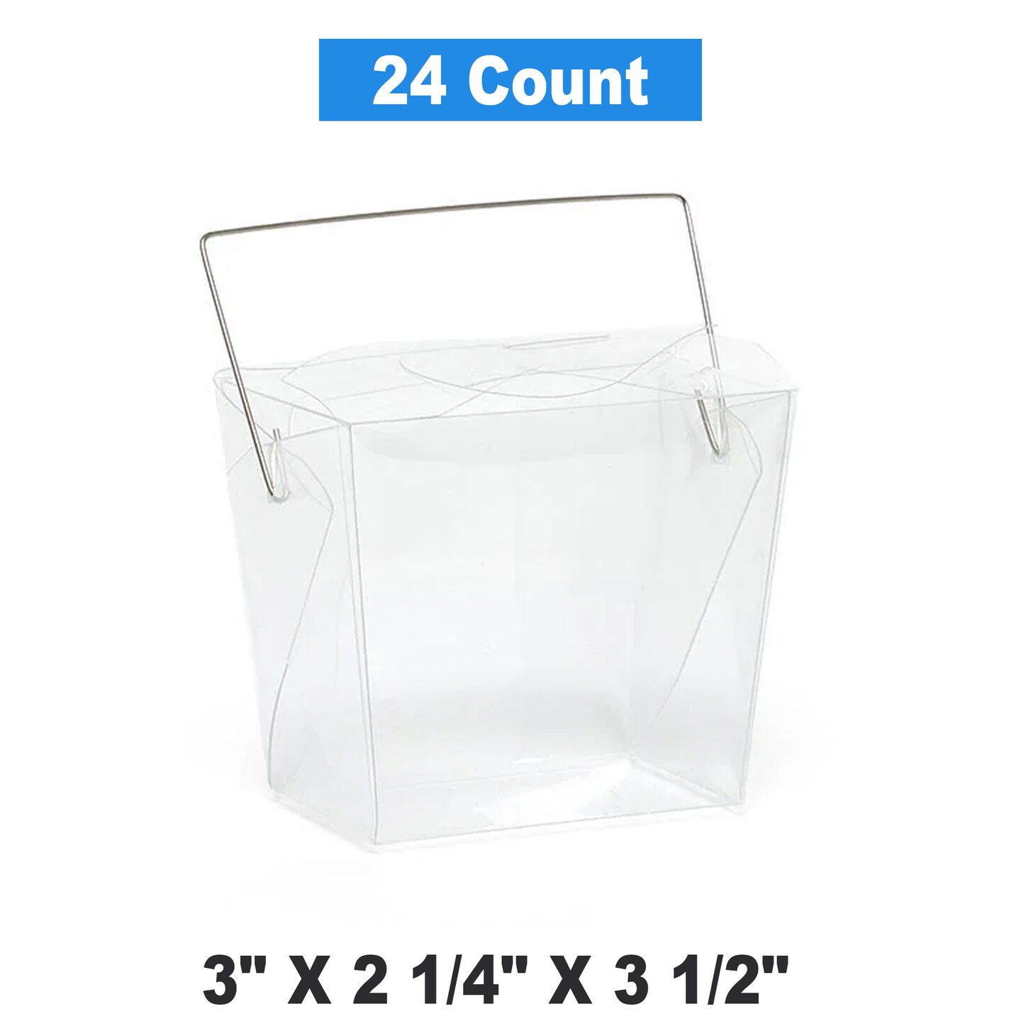 Clear Plastic Favor Box with Handle 3&#x22; x 2.1/4&#x22; x 3.1/2&#x22;