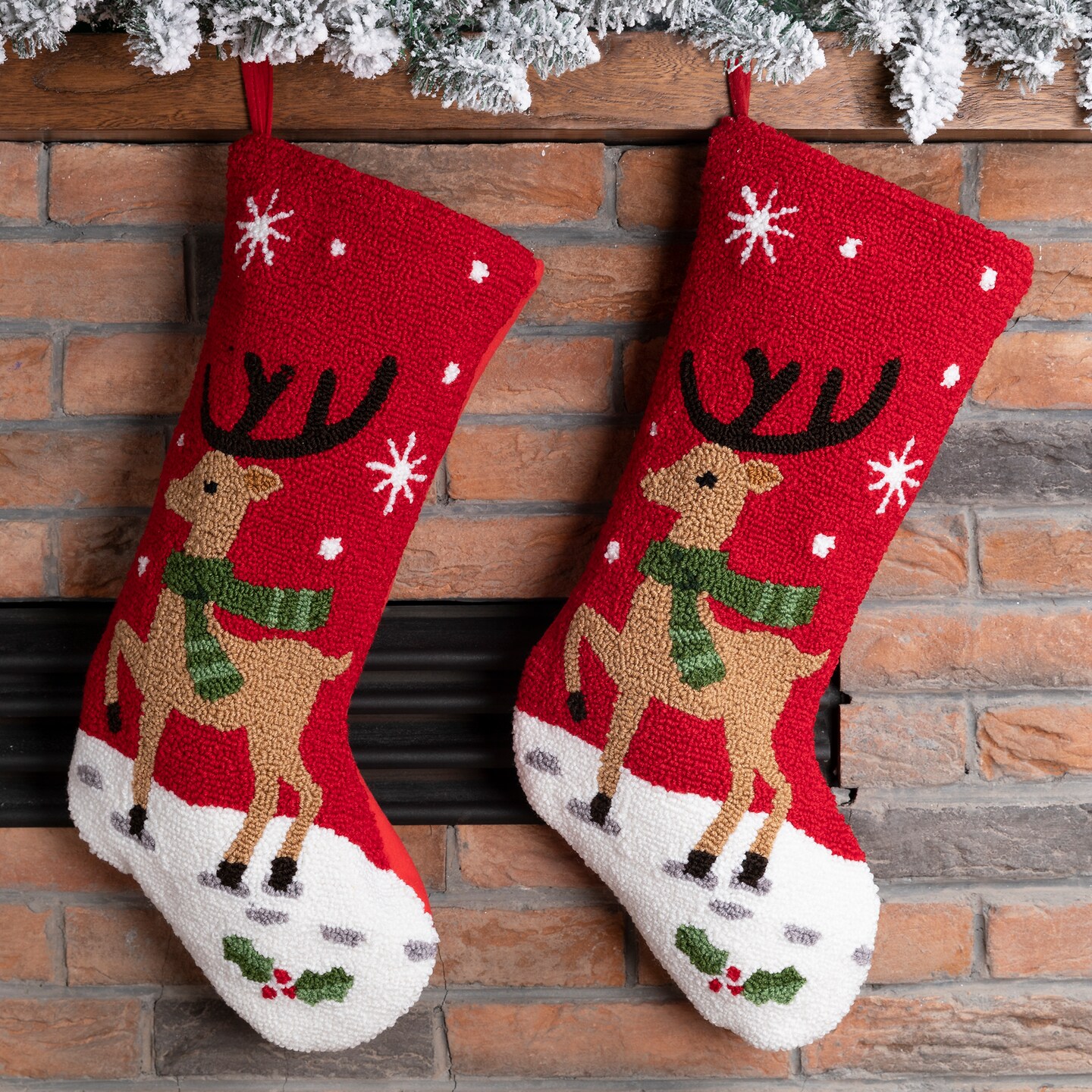 Chrismas Decor Hooked Stocking(Fox/Reindeer)