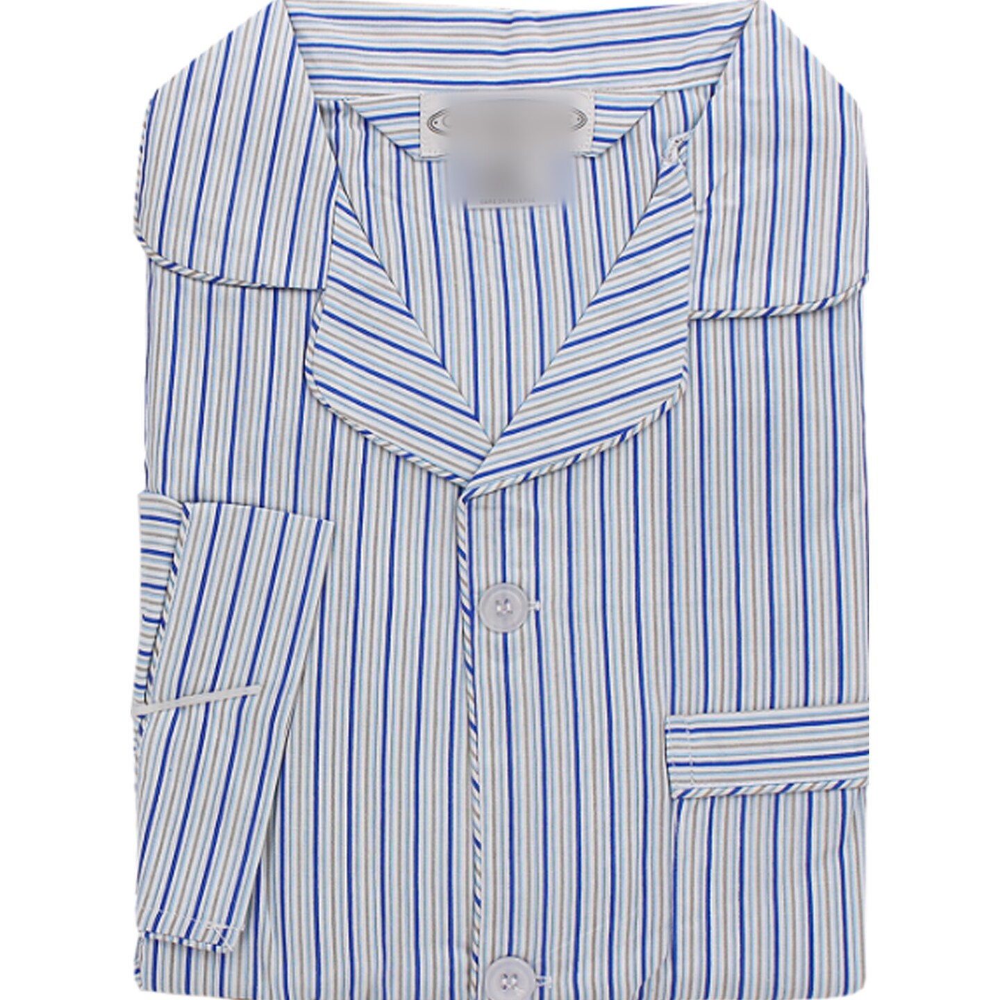 COMFORT ZONE Men&#x27;s Aqua and Blue Stripe Long Sleeve and Pants Pajama Set