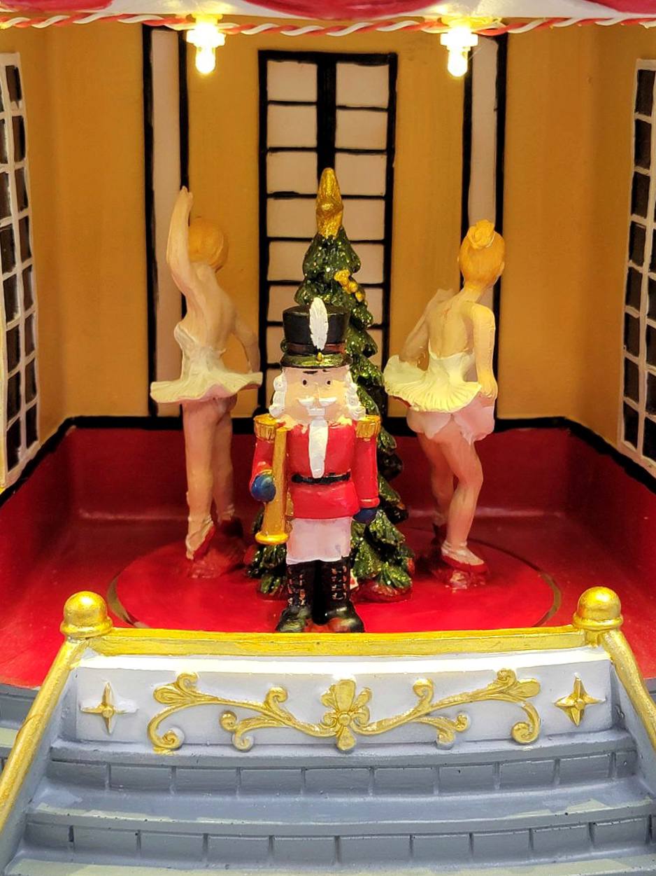 Festive Carousel Miniature Music Box. Theatre Christmas Village