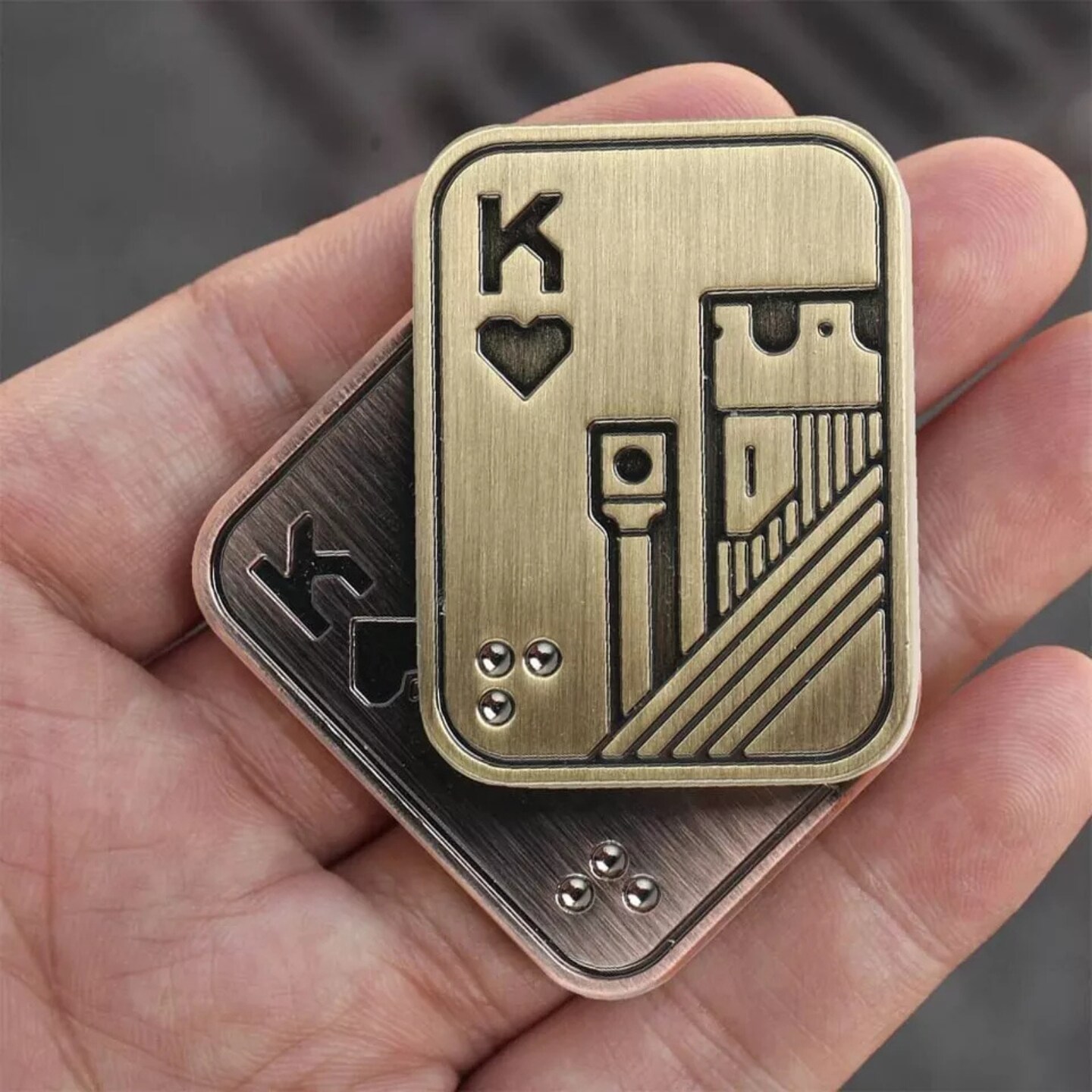 Kitcheniva Magnetic Metal Fidget Toy Mini Poker Push Card Fidget Slider Gift