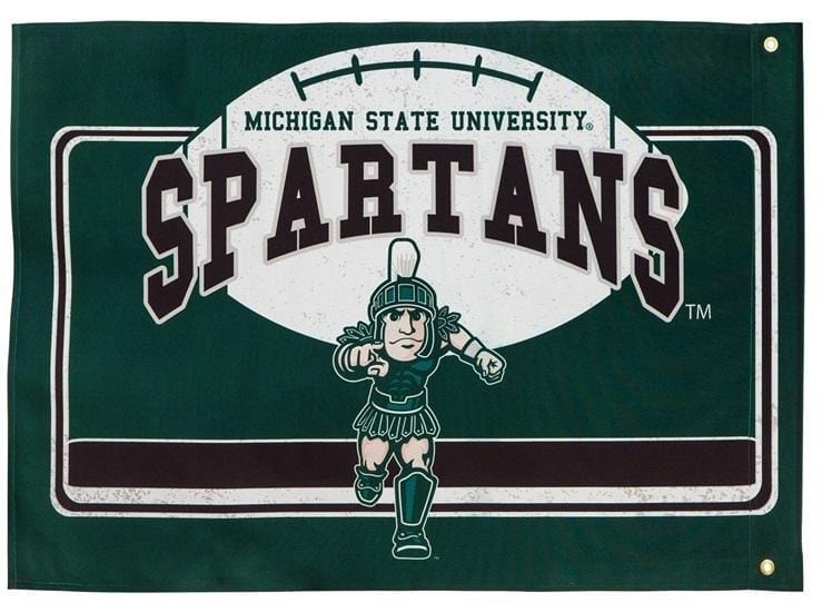 Michigan State Spartans Flag 2 Sided Football Logo