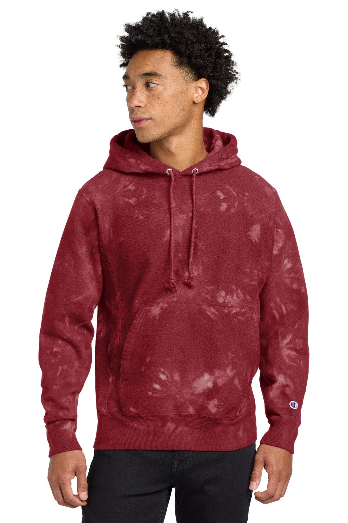 Champion&#xAE; Scrunch-Dye Tie-Dye Hooded Sweatshirt