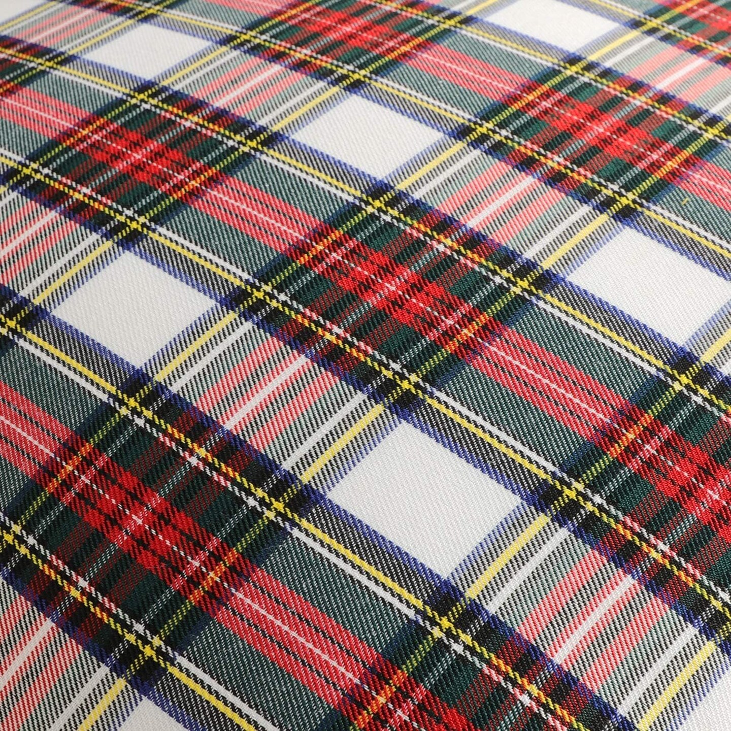 Set of 2 Christmas Scottish Tartan Plaid Throw Pillow Covers Cushion Case Polyester for Farmhouse Home Decor Red and White, 18 x 18 Inches