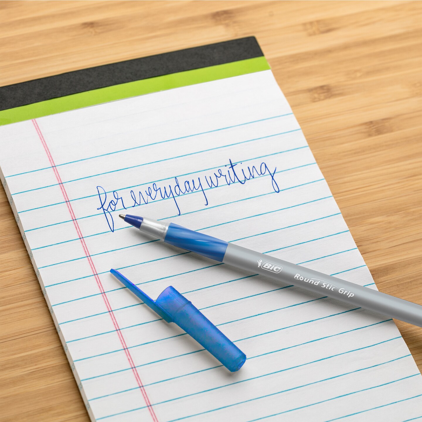 BIC Round Stic Grip Xtra Comfort Blue Ballpoint Pens, Medium Point (1.2mm), 36-Count Pack, Excellent Writing Pens With Soft Grip for Superb Comfort and Control