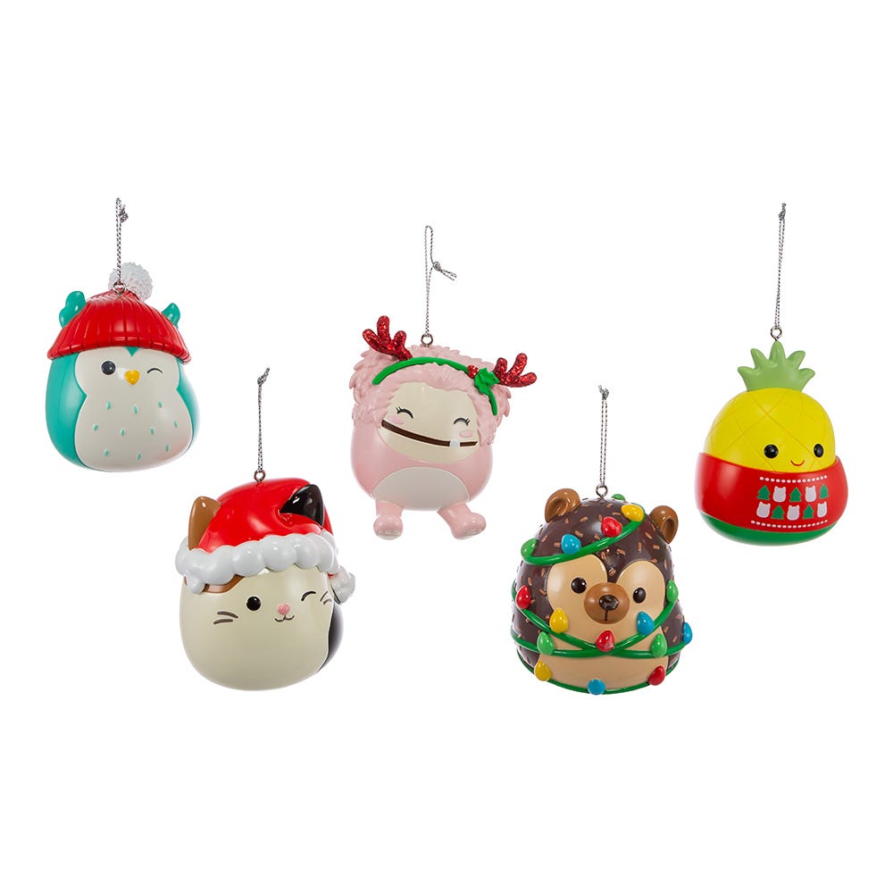 Squishmallows&#xAE; Blow Mold Ornaments, 5 Assorted Set