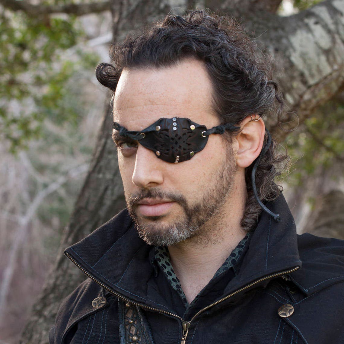 Leather See Through Pirate Eye Patch, Pirate Eye Patch, Leather