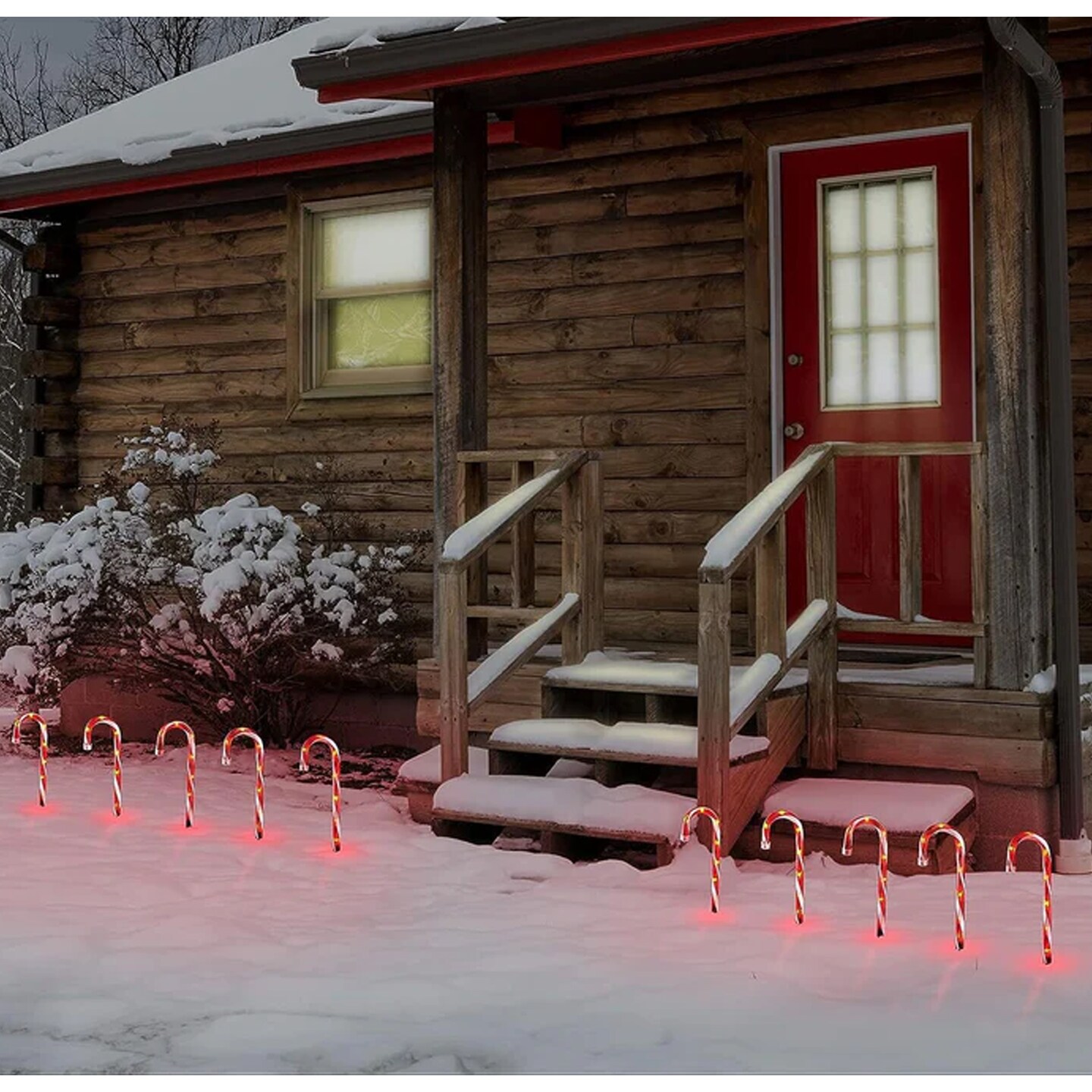 Candy Cane Outdoor Landscape Lights Battery Operated 5 Pack