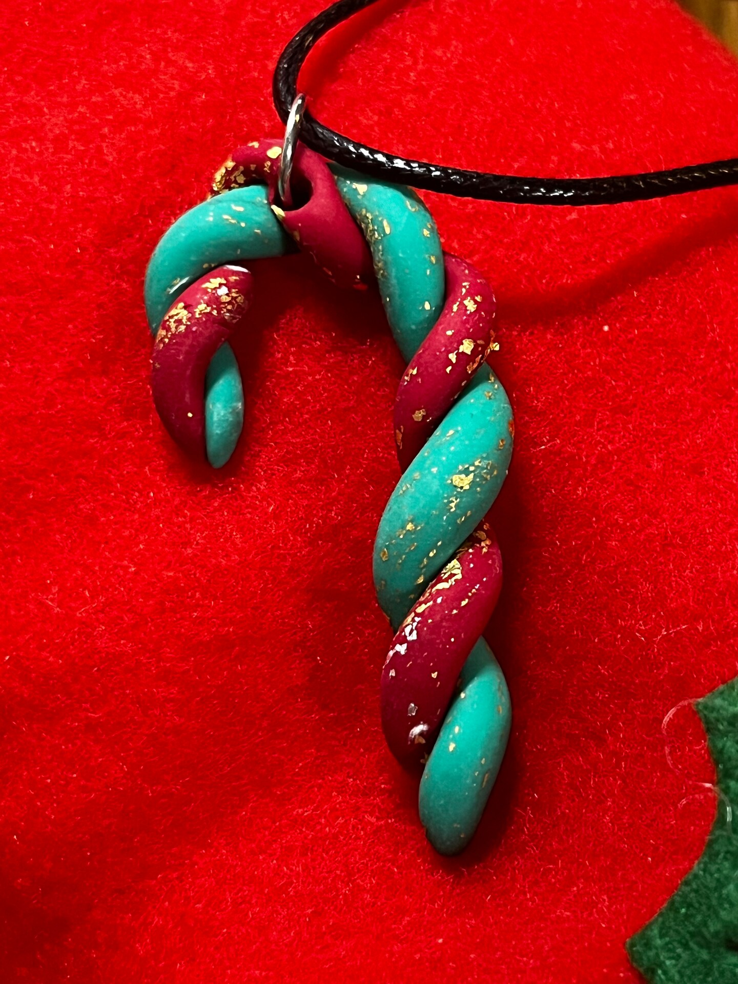 Learn to make Polymer Clay Candy Cane Necklace