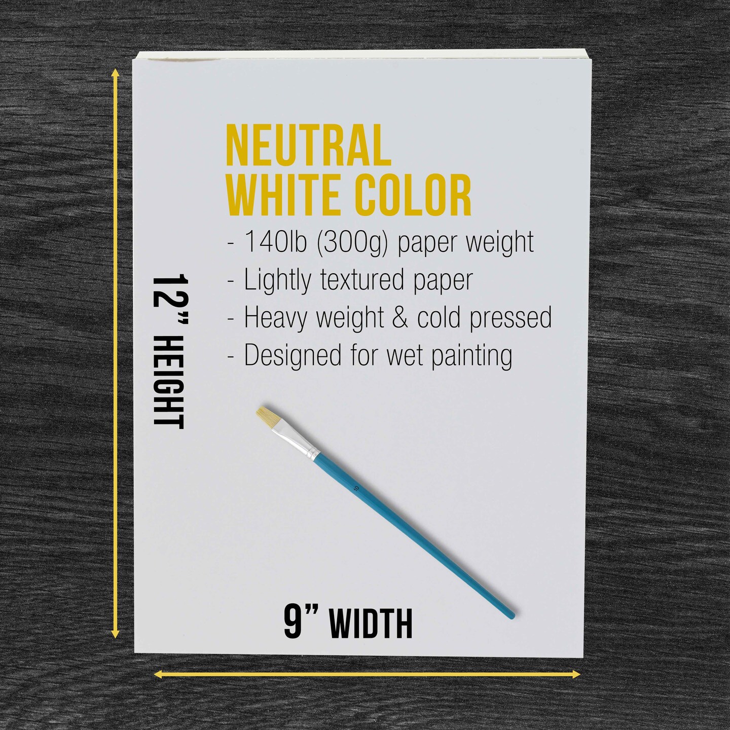 U.S. Art Supply 9&#x22; x 12&#x22; Heavyweight Watercolor Painting Paper Pad, Pack of 2, 12 Sheets Each, 140lb 300gsm, Cold Pressed, Acid-Free, Wet Mixed Media