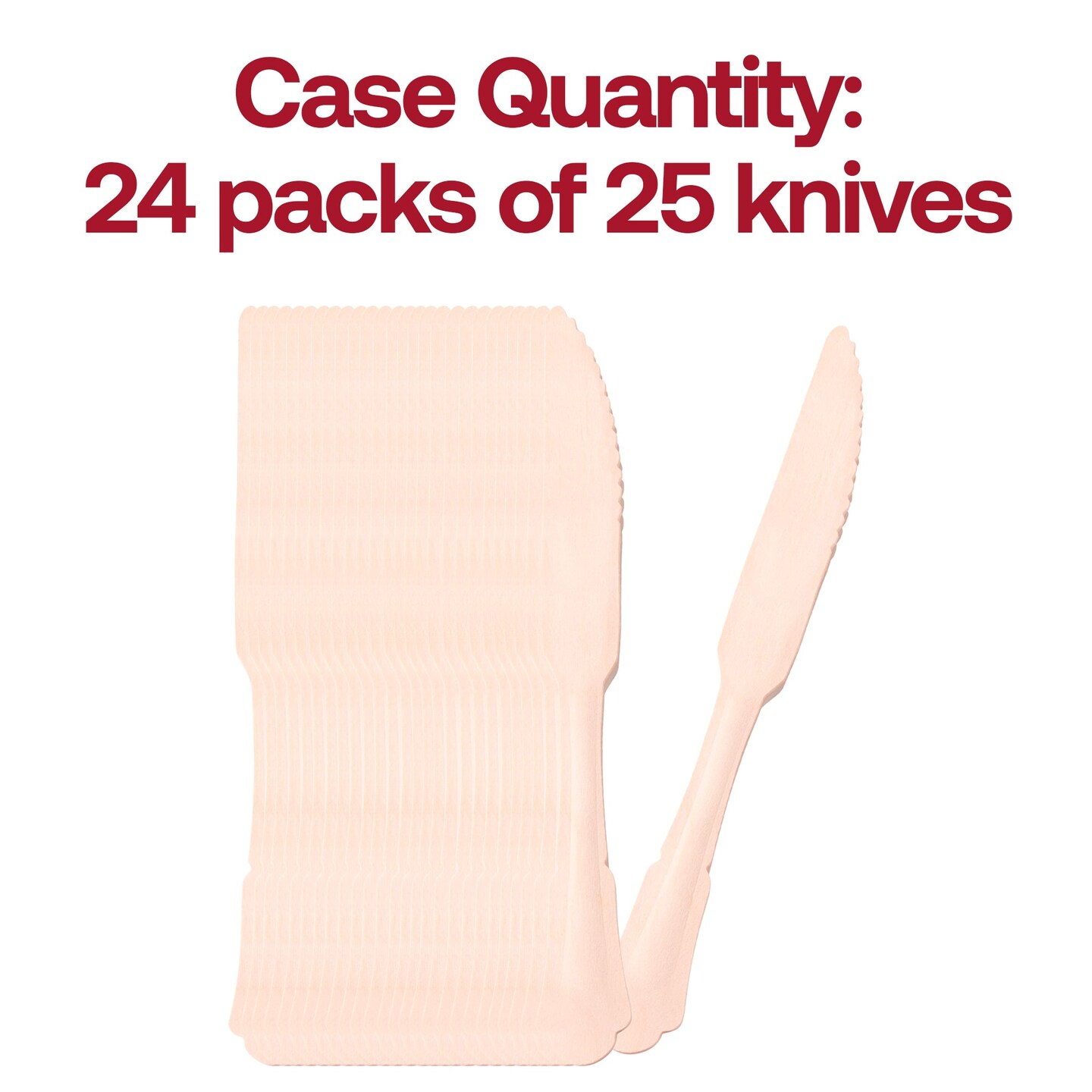 Silhouette Birch Wood Eco Friendly Disposable Dinner Knives (600 Knives)