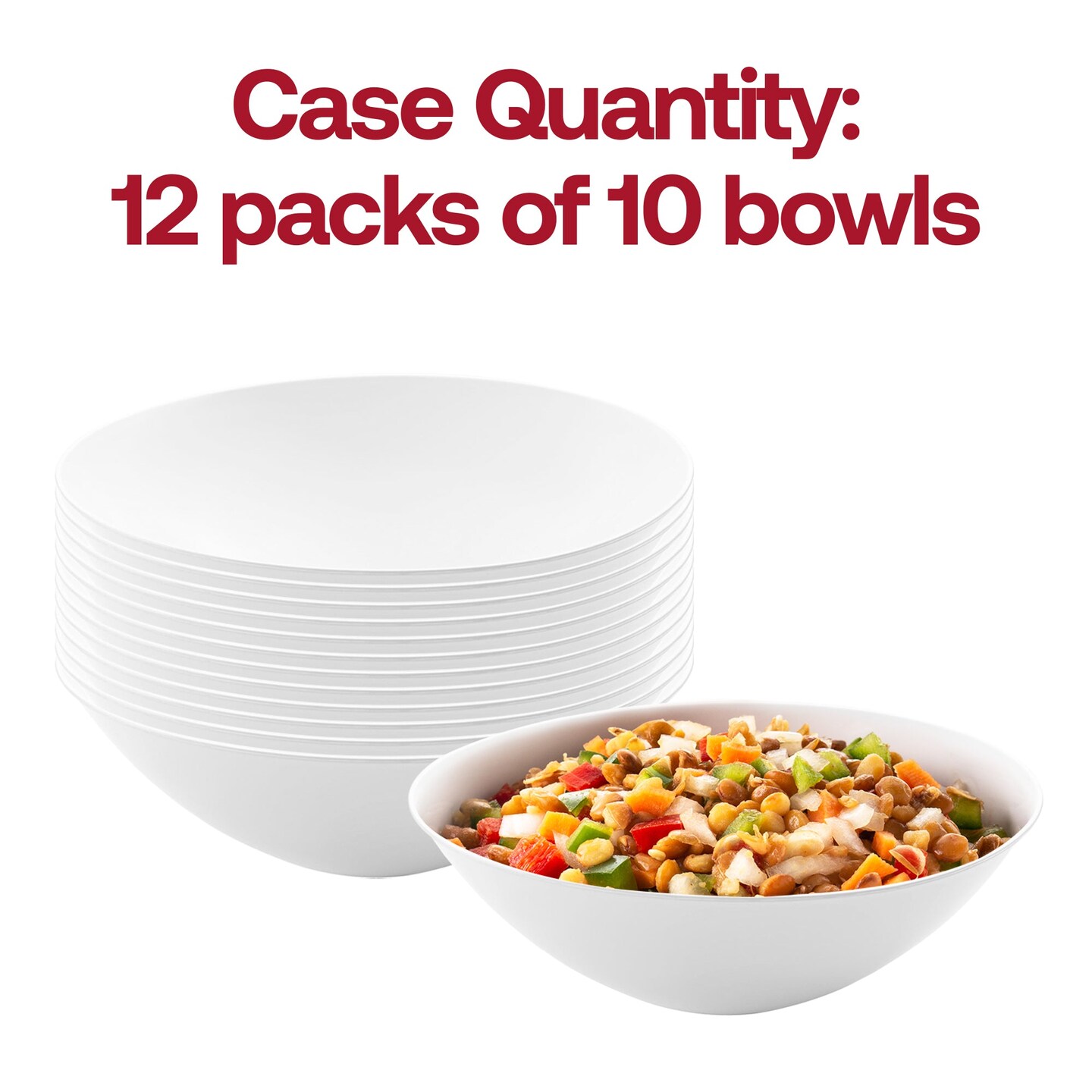 Solid White Organic Round Disposable Plastic Soup Bowls - 16 oz. (120 Bowls)