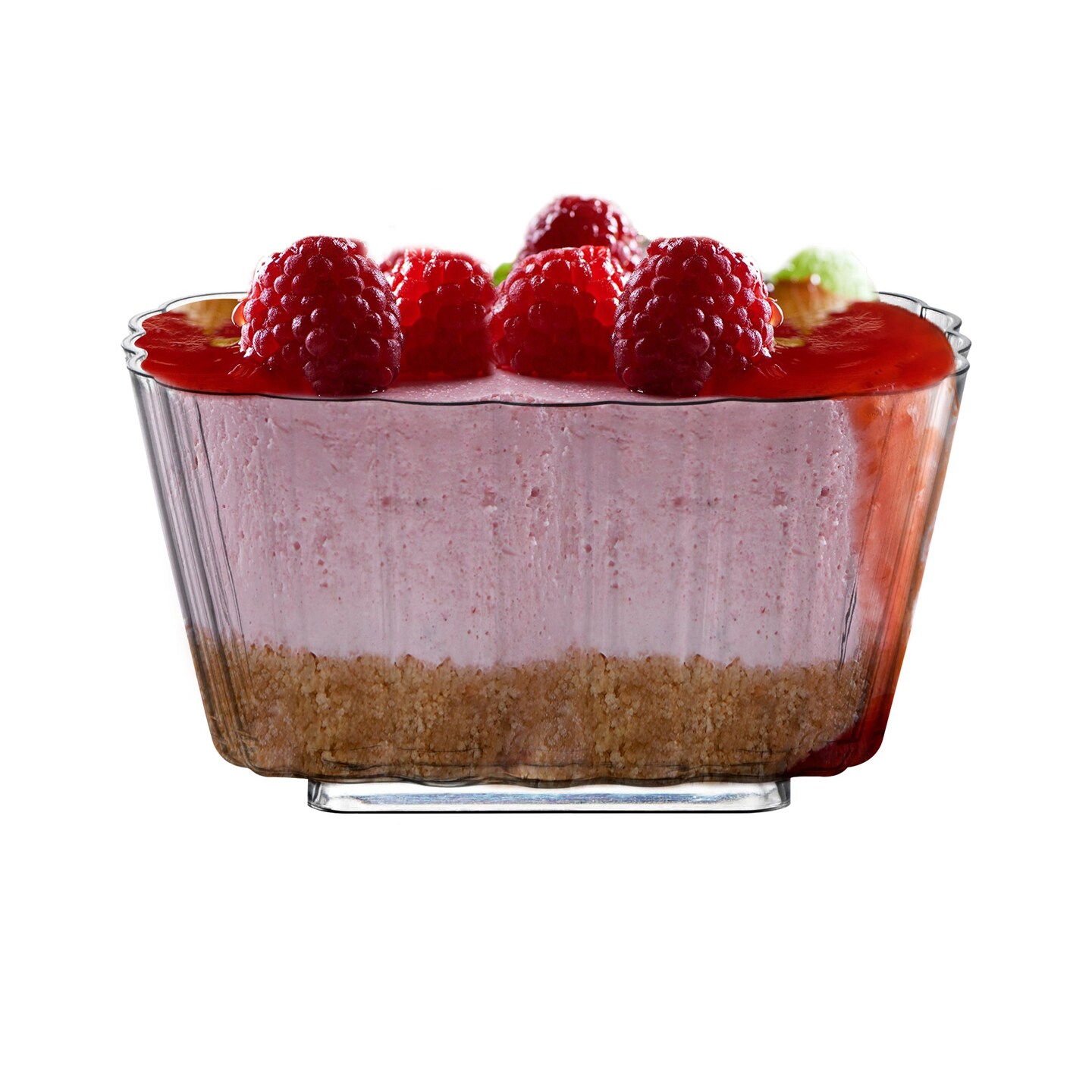 Clear Fluted Rectangular Disposable Plastic Pudding Cups - 5.5 oz. (288 Cups)