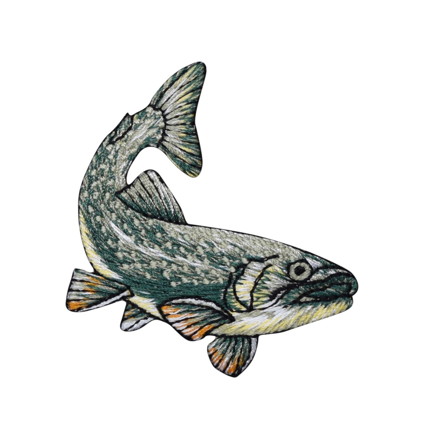 Realistic Trout, Fish, Embroidered, Iron on Patch