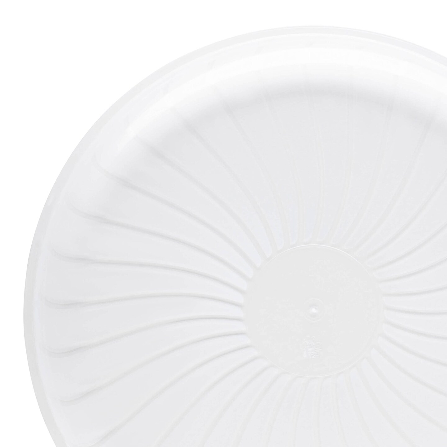 Clear Pavilion Round Disposable Plastic Trays - 16&#x22; (24 Trays)