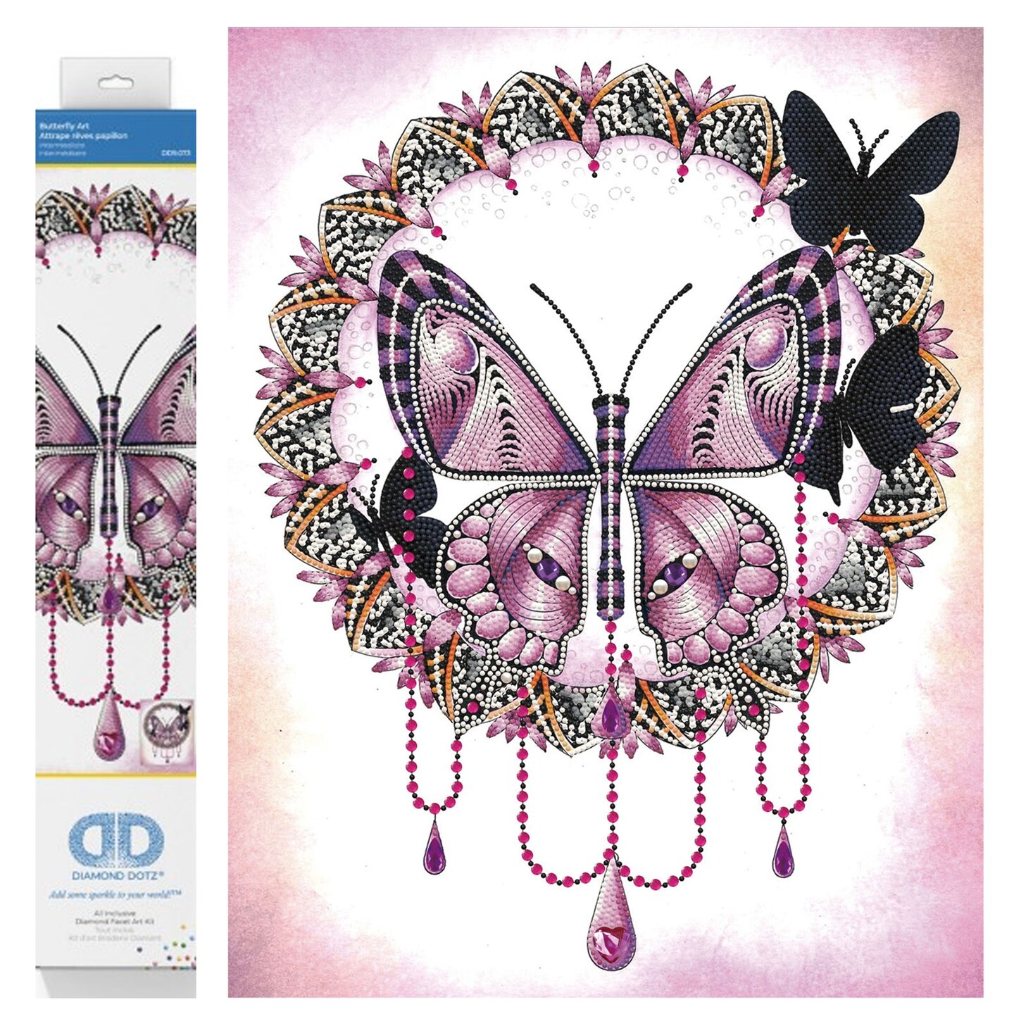 Diamond Dotz Butterfly Nature Diamond Painting Kits for Adults - Diamond Art Kits a Relaxing Creative Craft Kit with Dotz Gems 20.3&#x22;x16.3&#x22;