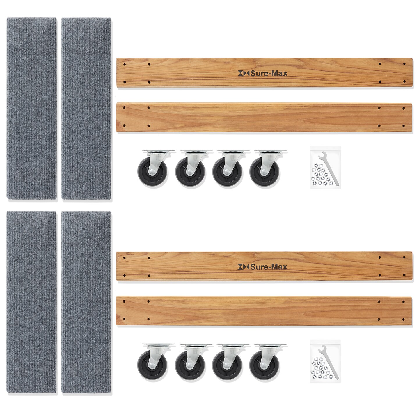 Sure-Max Heavy-Duty Furniture Moving Dolly, 2-Pack, Premium Hardwood with Swivel Casters, 1,320 lbs. Total Capacity