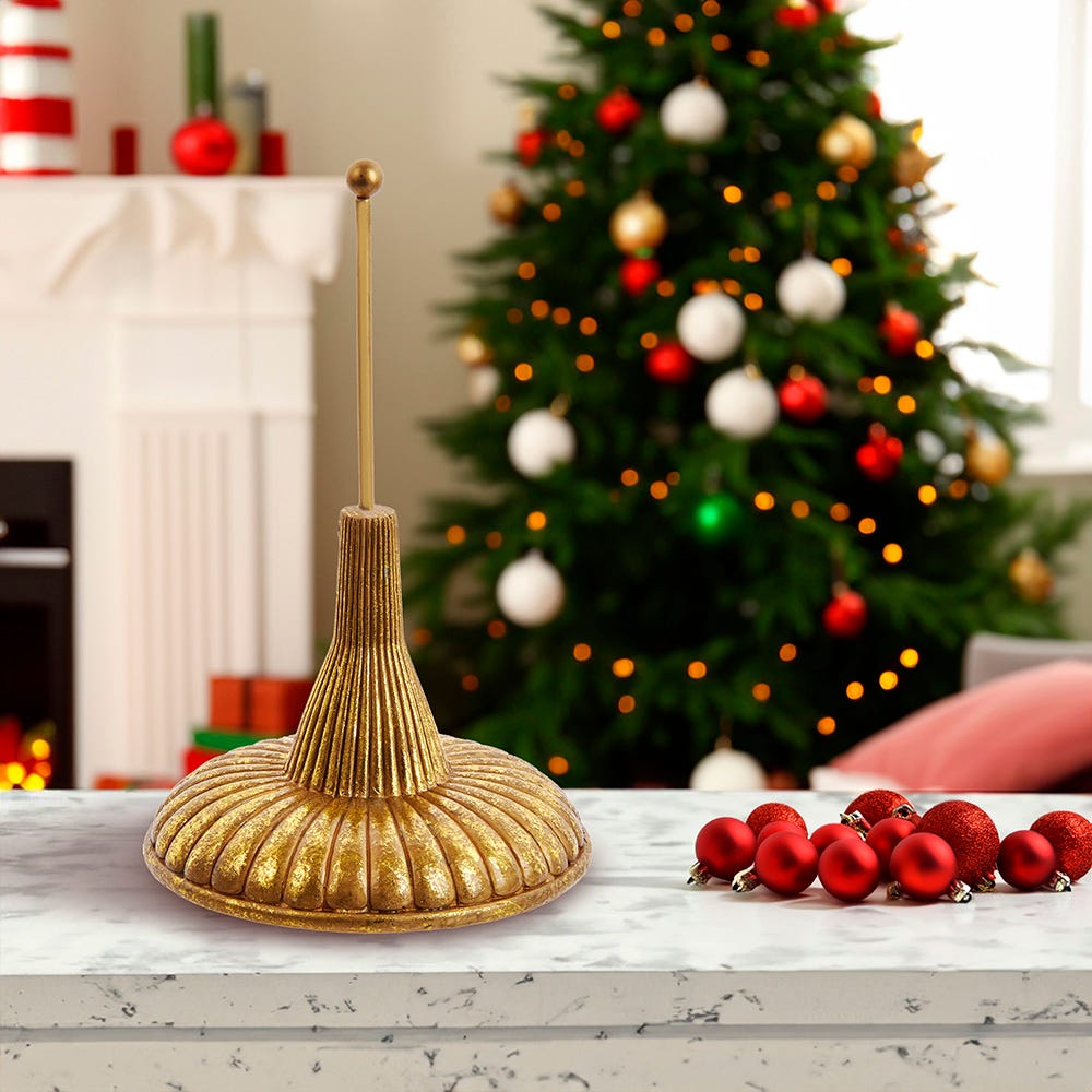 Kurt Adler 7-Inch Resin Gold Finial Holder