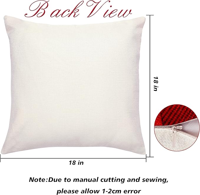 Christmas Pillow Covers 18&#xD7;18 Inch Set of 4 Farmhouse Christmas Pillow Covers Christmas Pillow Cases for Sofa Couch Christmas Decorations Throw Pillow Covers