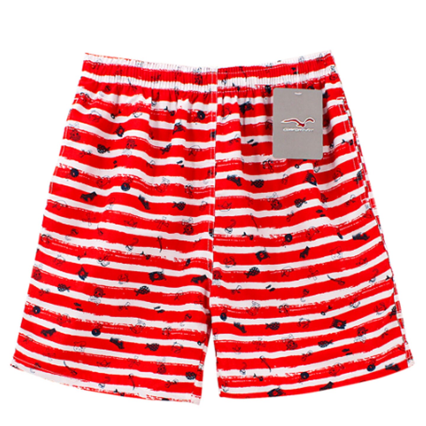 COMFORT ZONE Men&#x27;s Swimming Trunk Set Red Stripe