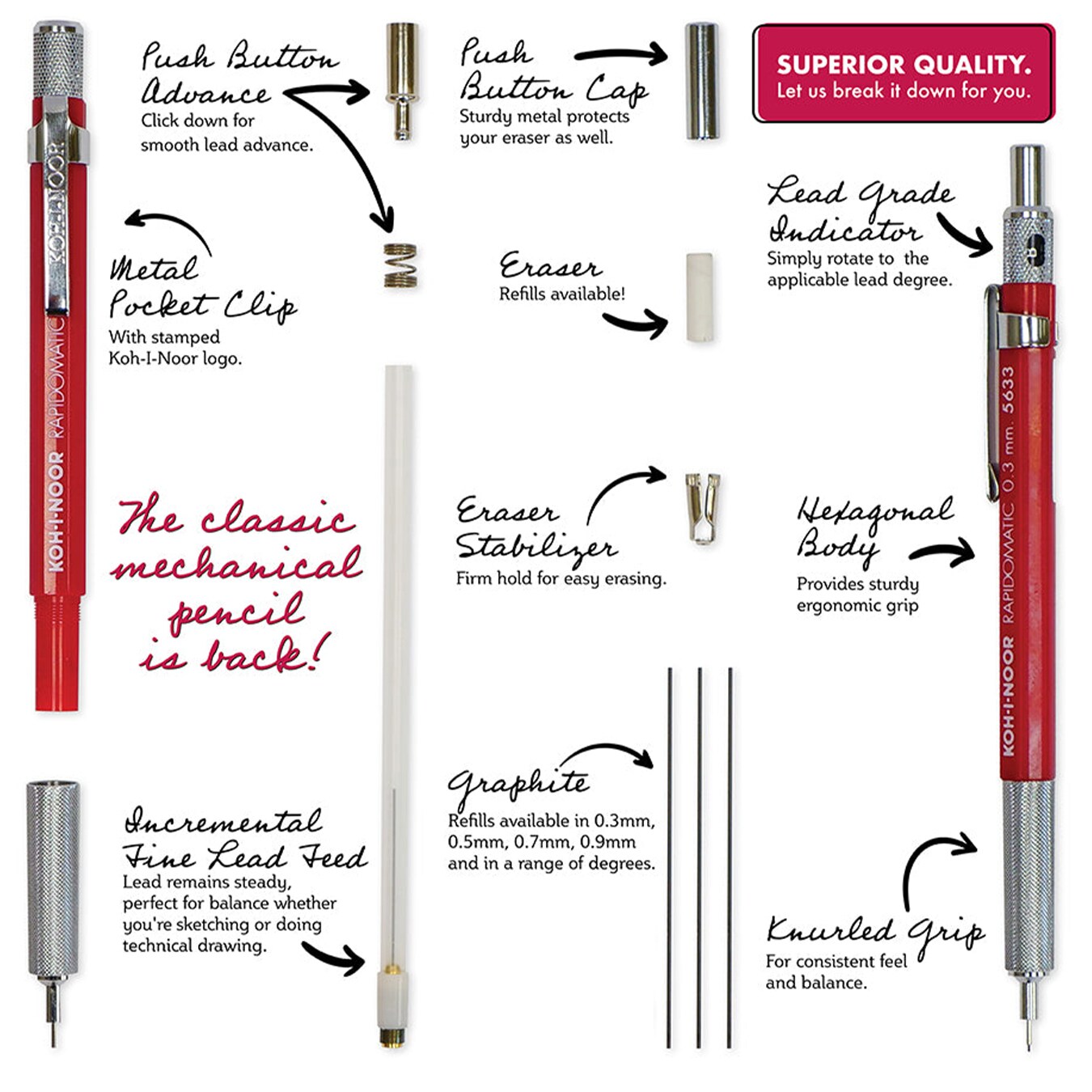 Koh-I-Noor&#xAE; Rapidomatic&#xAE; Mechanical Pencils