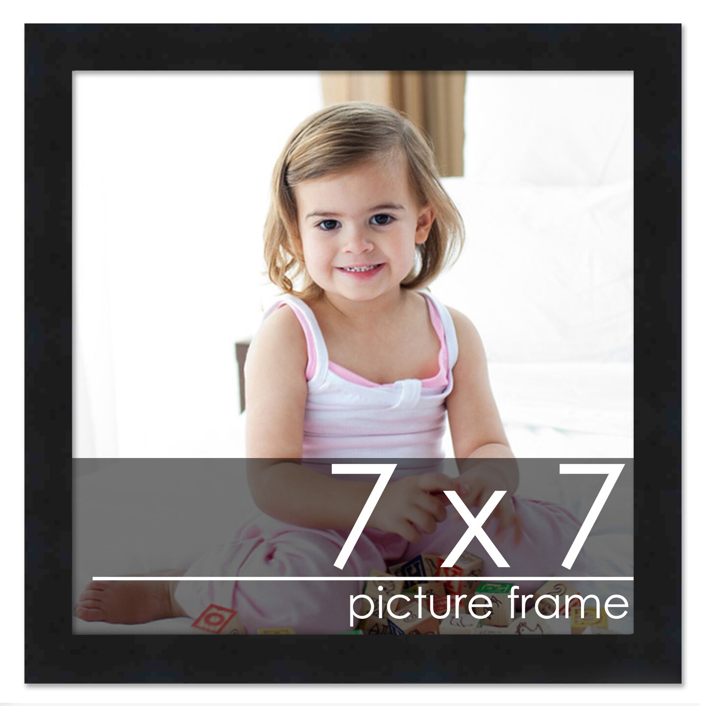 Square Simple Black Picture Frame - UV Acrylic, Foam Board Backing, Hanging Hardware