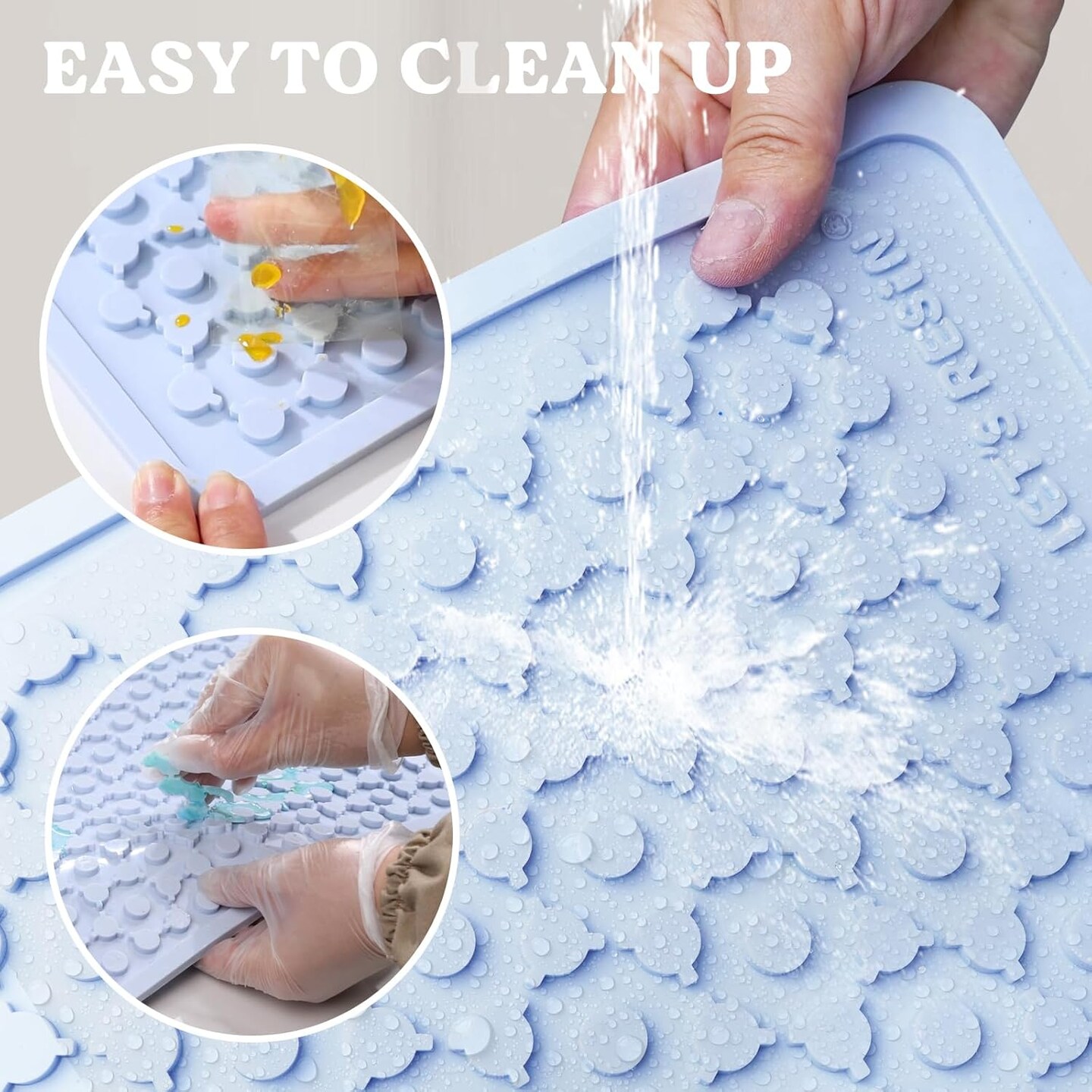 LET&#x27;S RESIN Premium Resin Collector Mat,20&#x22; x 14&#x22;Large Silicone Mat,Easy Cleanup &#x26; Heat Resistant Thick Silicone Mats for Crafts,Resin Molds, Epoxy Resin,Playdough Mat,Placemat(Blue)