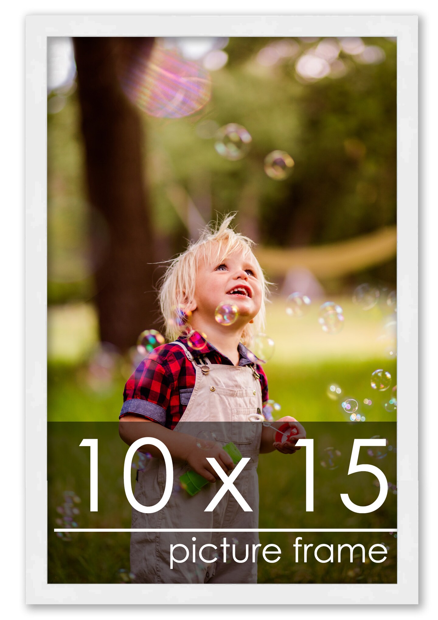 Photo Size Classic Modern White Frame - UV Acrylic, Foam Board Backing, Hanging Hardware