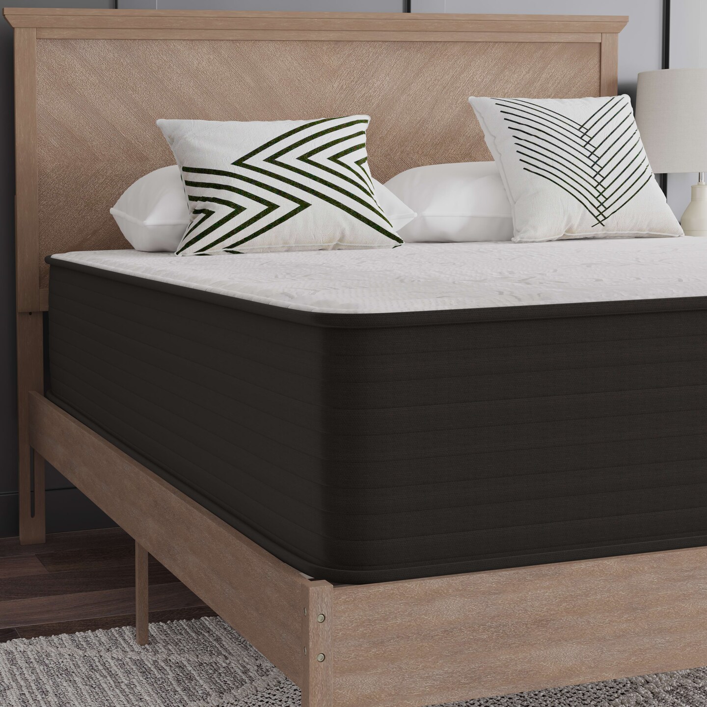Emma and Oliver Drift 12 Inch Hybrid Mattress, High Density Foam and Pocket Spring Mattress in a Box, CertiPur-US Certified Foam