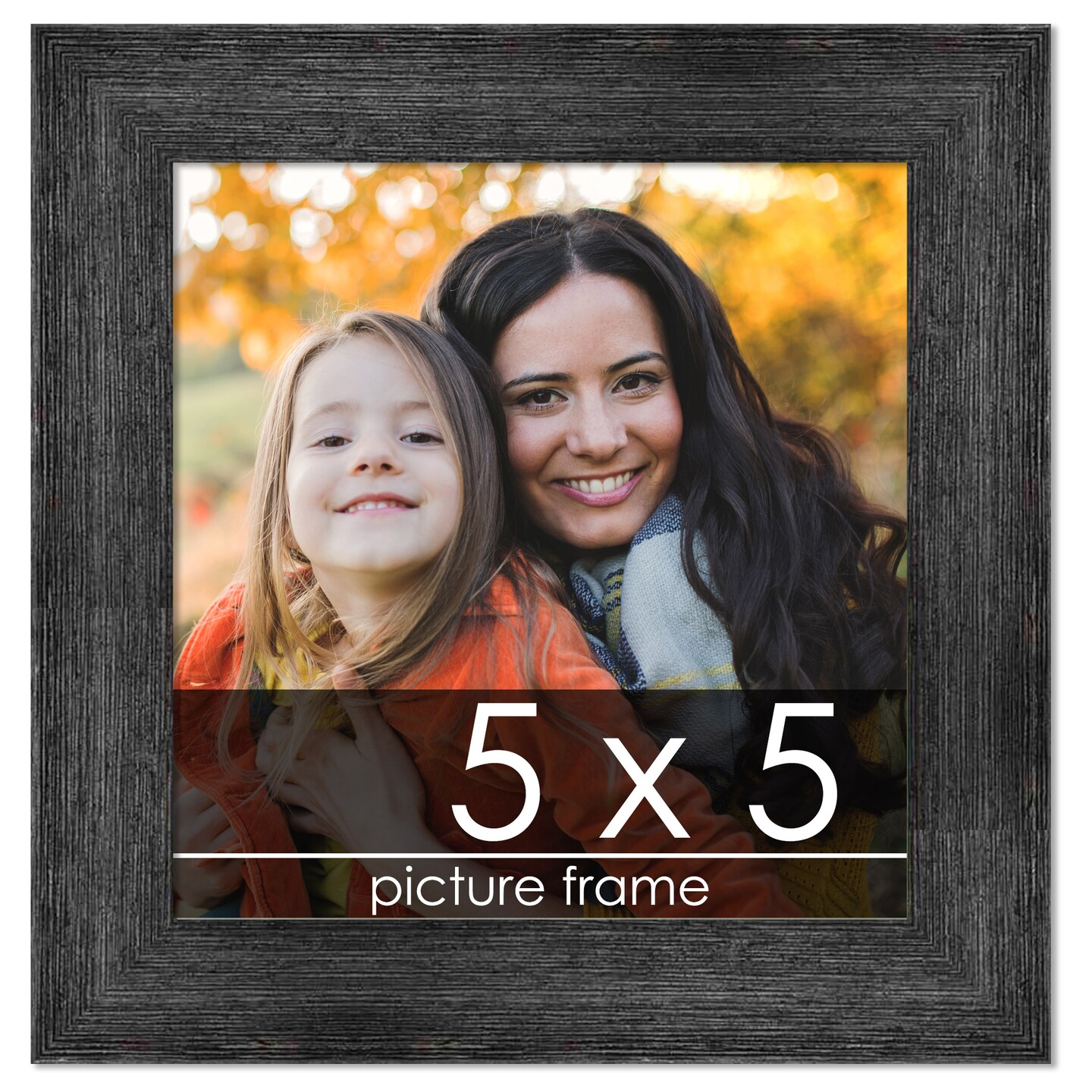 Square Contemporary Black Picture Frame - UV Acrylic, Foam Board Backing, Hanging Hardware