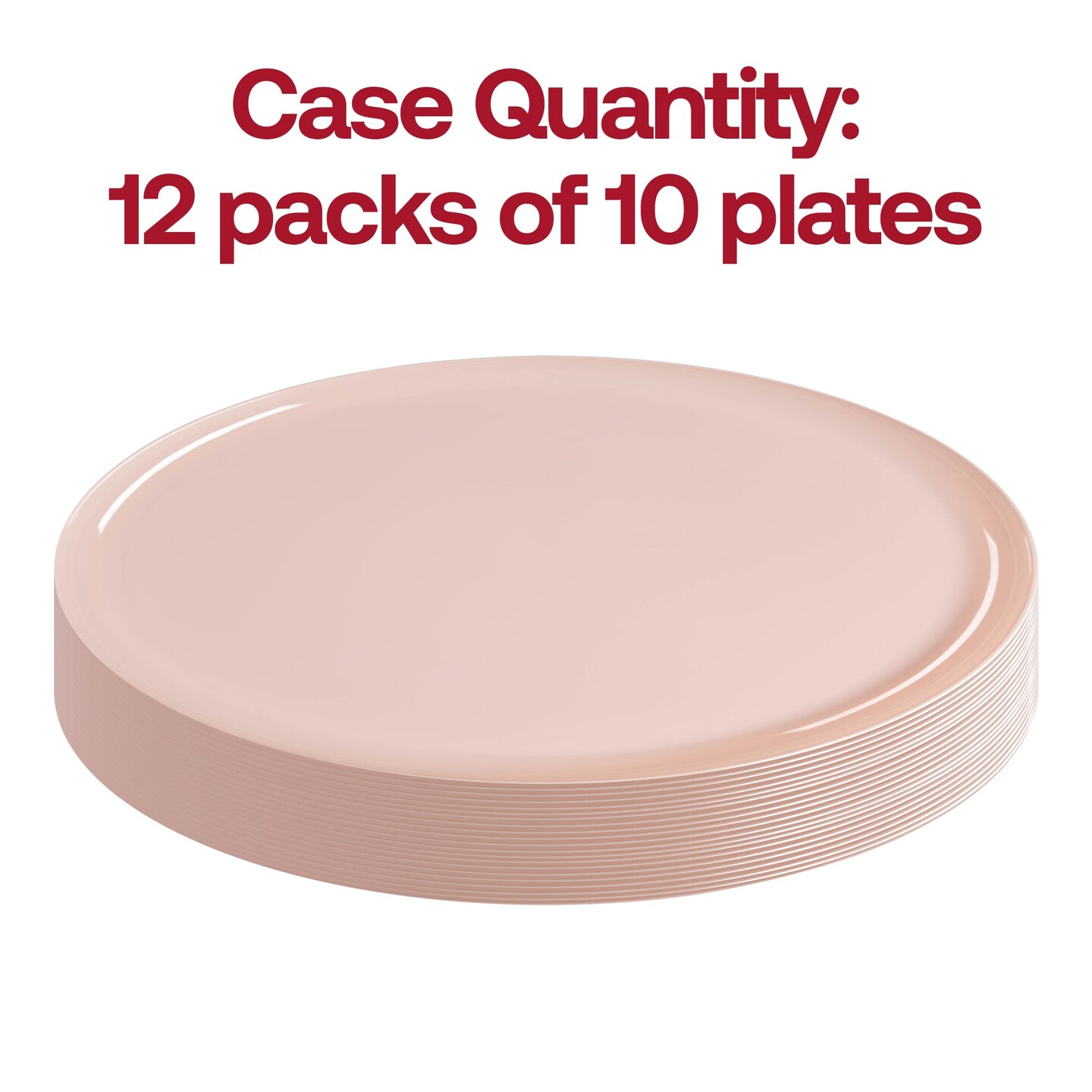 Pink Flat Round Disposable Plastic Appetizer/Salad Plates - 8.5" (120 Plates)