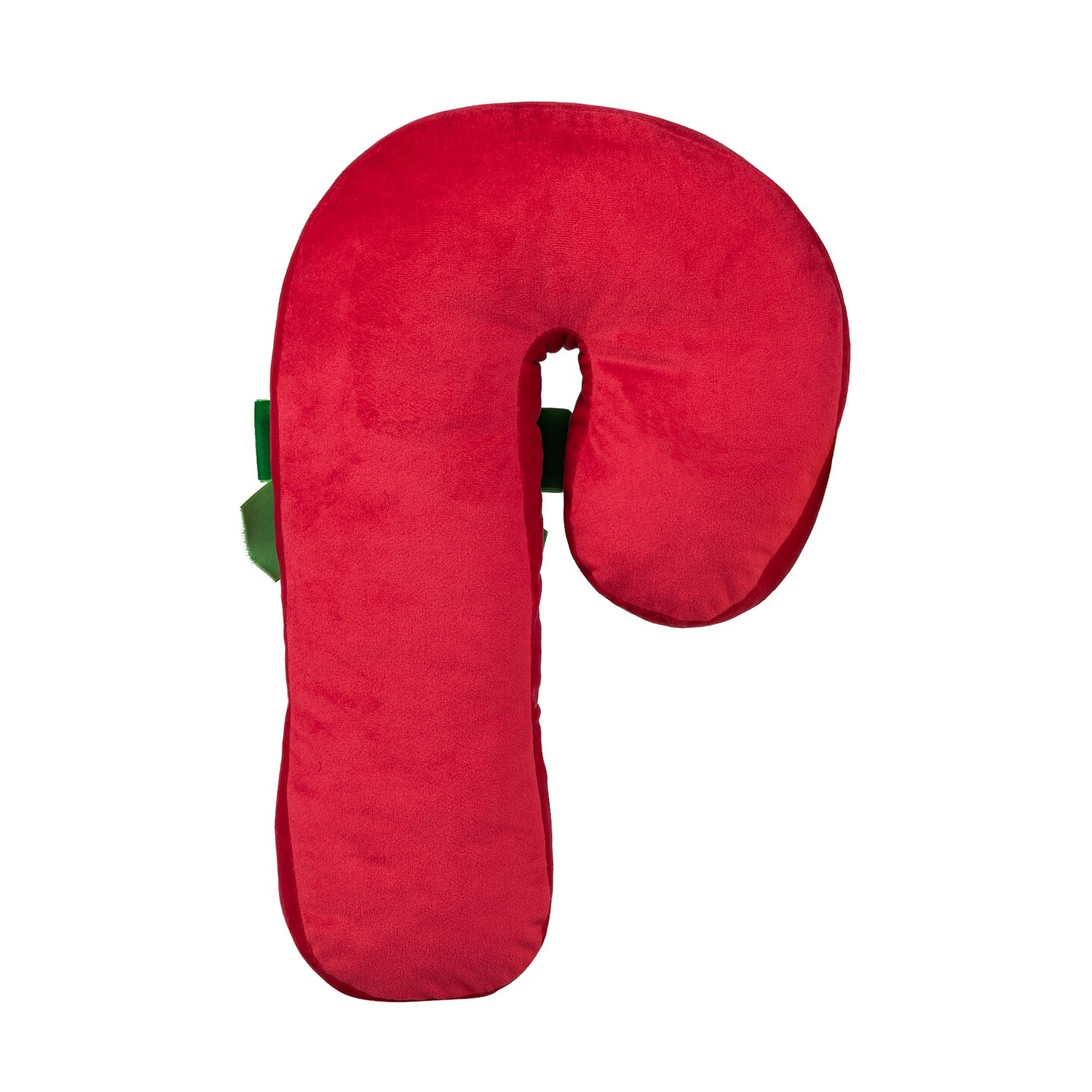15.75&#x22;H Hooked Christmas Candy Cane Shaped Pillow