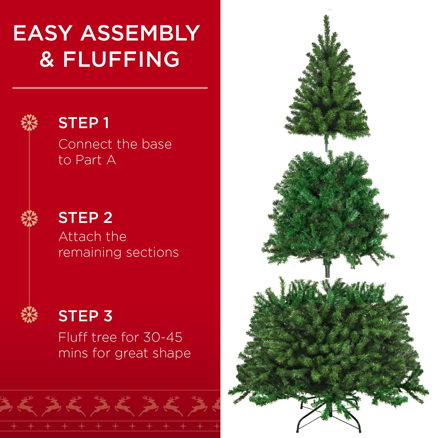 Best Choice Products Pre-Lit Spruce Artificial Christmas Tree w/ Easy Assembly, Metal Hinges &#x26; Foldable Base