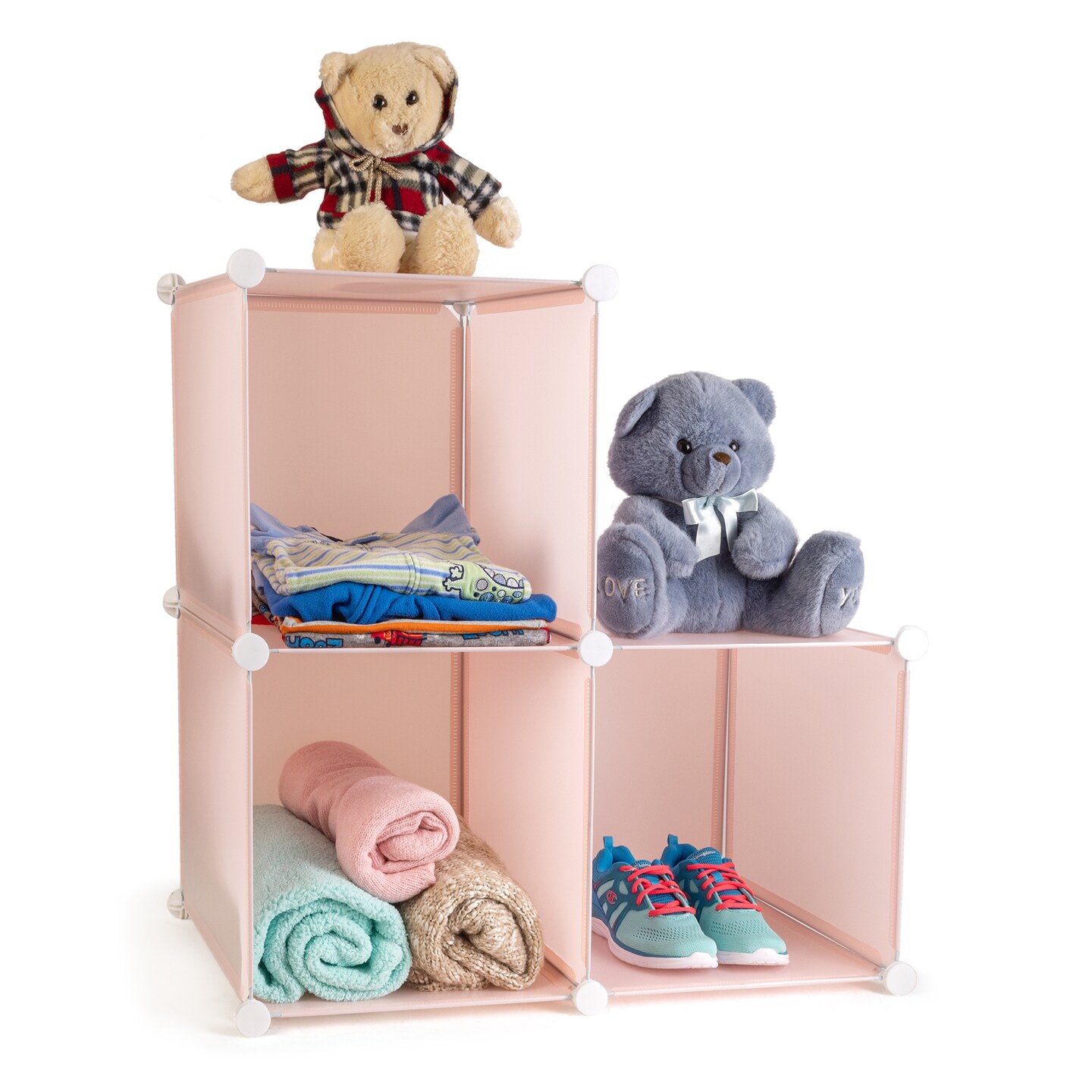 Smart Design 3 Cube Closet Organizer System- Pink