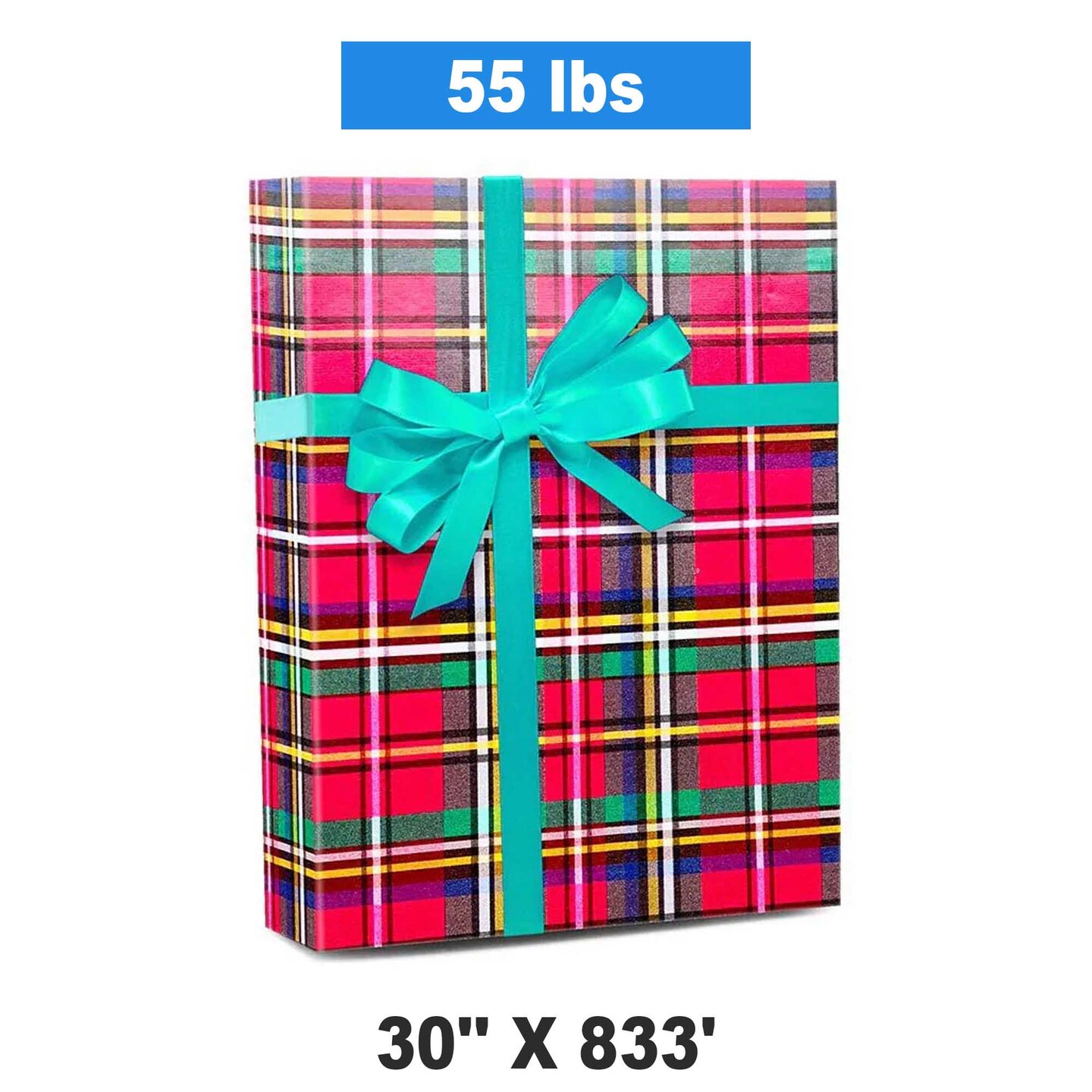 Plaid Christmas Wrapping Paper Tartan 30 &#x27;&#x27;x833 &#x27;