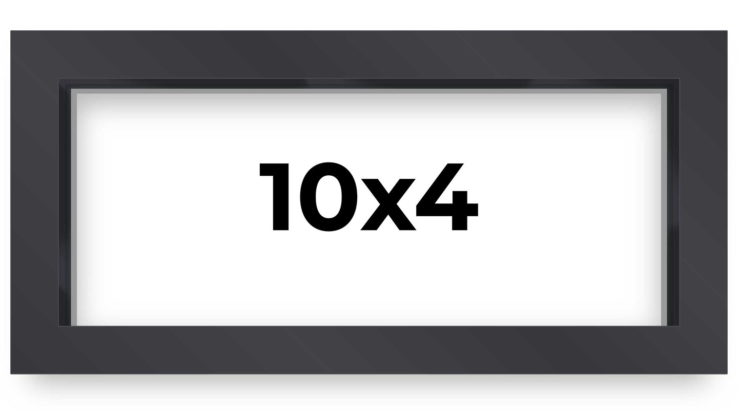 Panoramic Shadow Box 3/4" Depth Black Picture Frame - UV Acrylic, Backing, Hanging Hardware