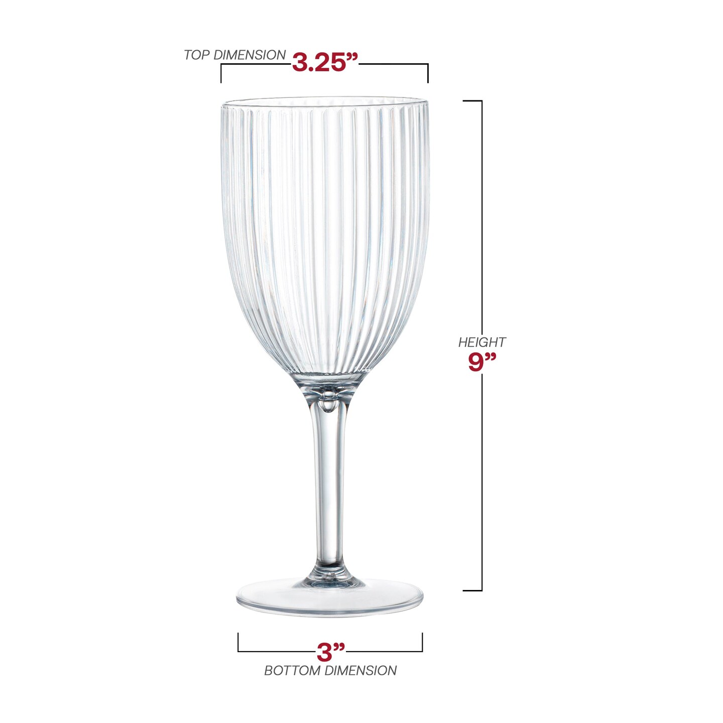 Clear Stripe Round Disposable Plastic Wine Flutes - 12 oz. (48 Wine Flutes)