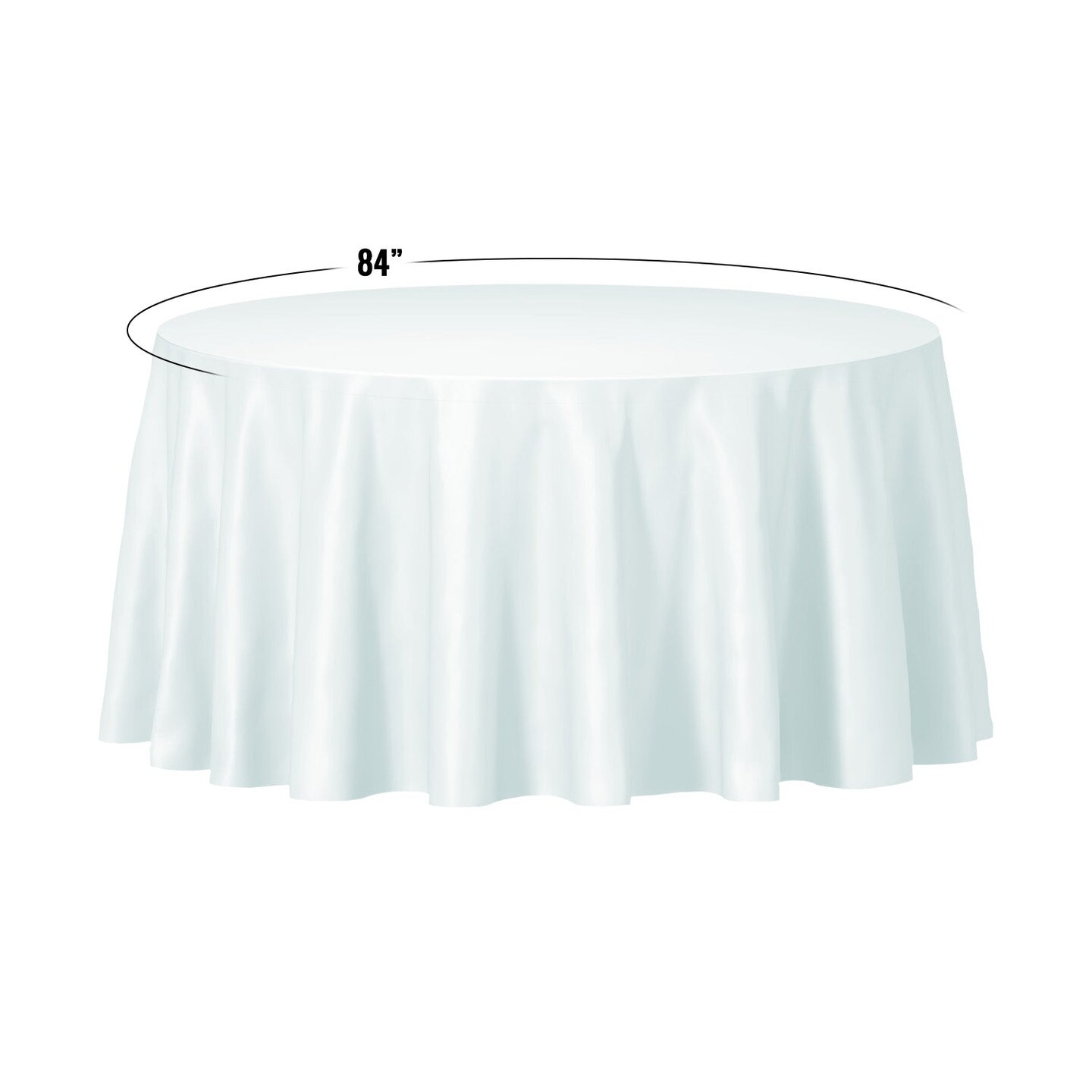Clear Round Disposable Plastic Tablecloths - 84&#x22; (96 Tablecloths)