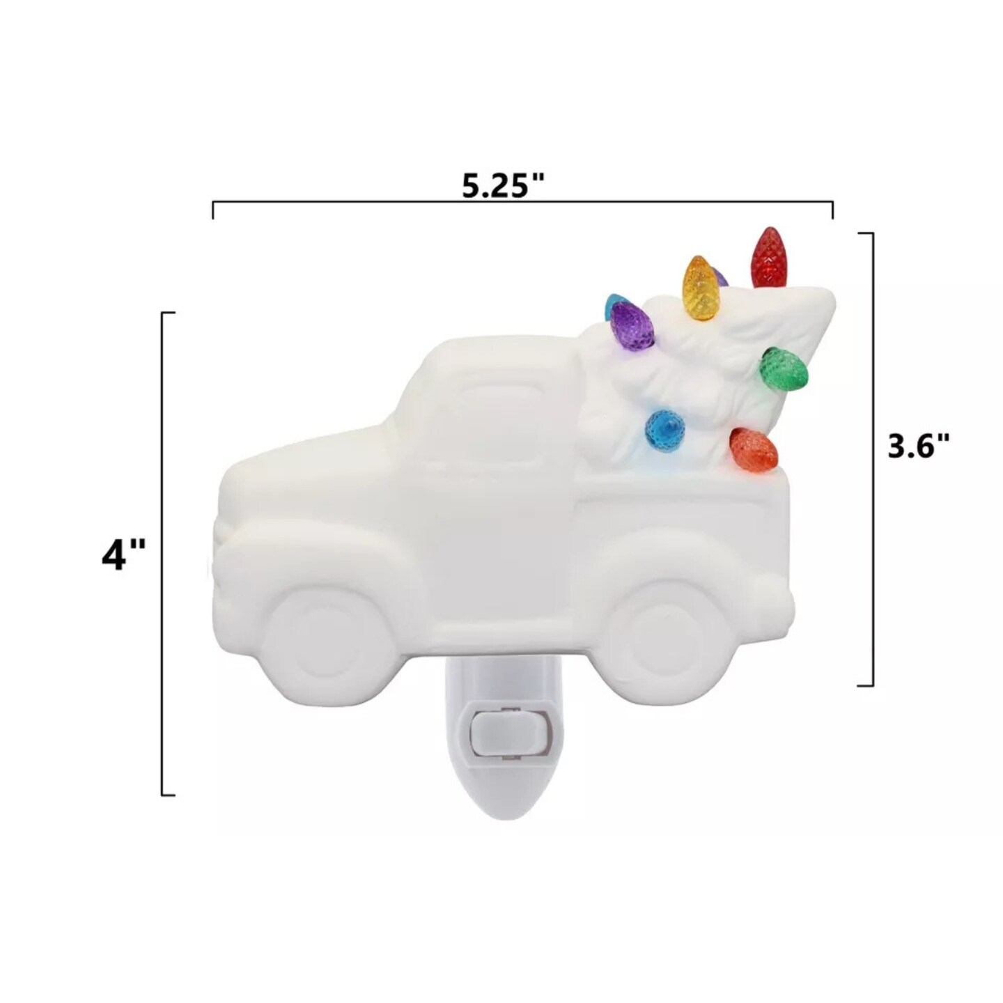 Kitcheniva Ceramic Bisque Truck With Tree Unpainted DIY Night Light