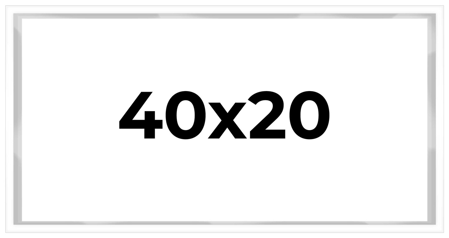 40x20 Shadow Box 3/4" Depth White Picture Frame - UV Acrylic, Backing, Hanging Hardware