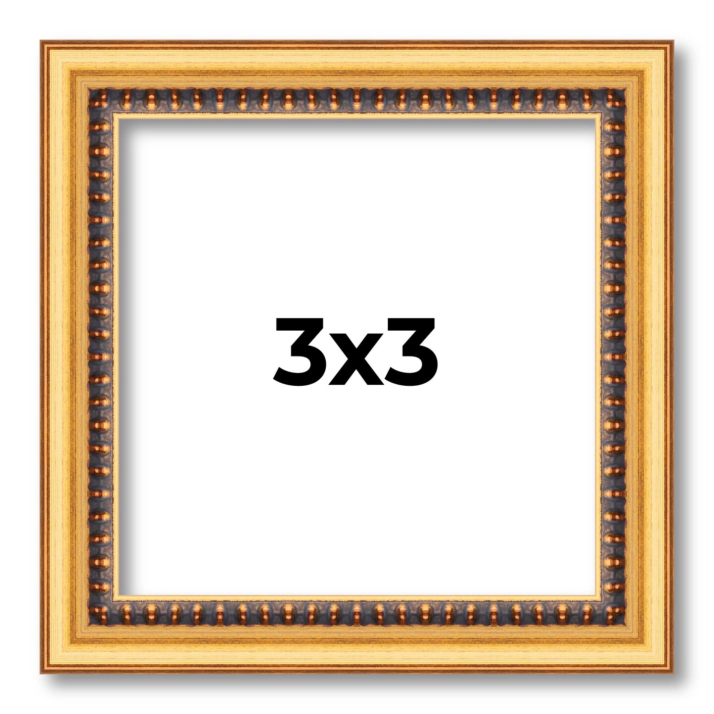 Square Classic Modern Gold Picture Frame - UV Acrylic, Foam Board Backing, Hanging Hardware