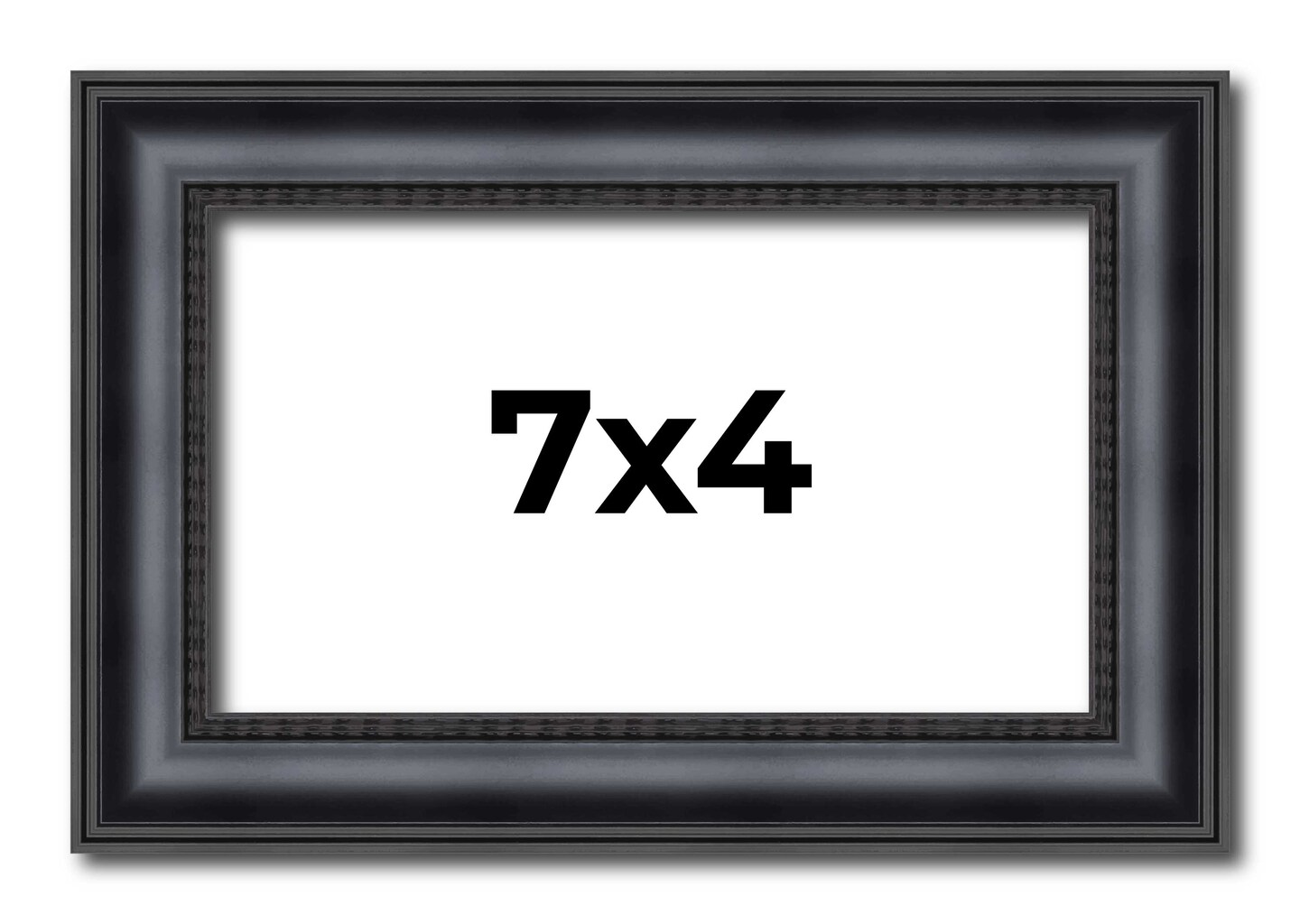 Photo Size Linear Black Picture Frame - UV Acrylic, Foam Board Backing, Hanging Hardware