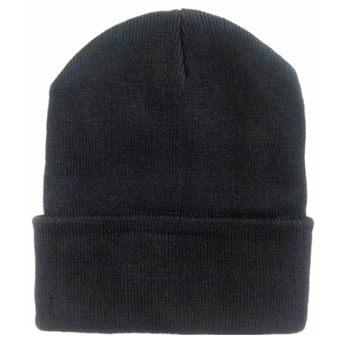 Solid Wing Black Knit Cap Classic Warmth in a Single Piece