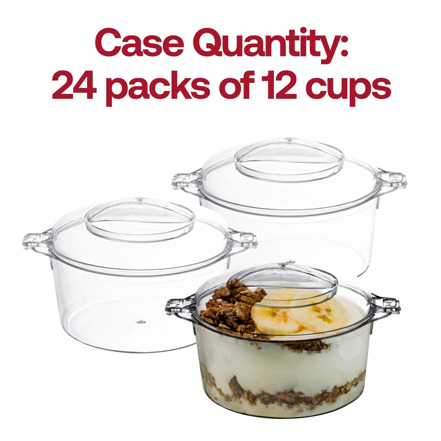 Clear Round Disposable Plastic Mini Dessert Pots - 3.4 oz. (288 Pots)