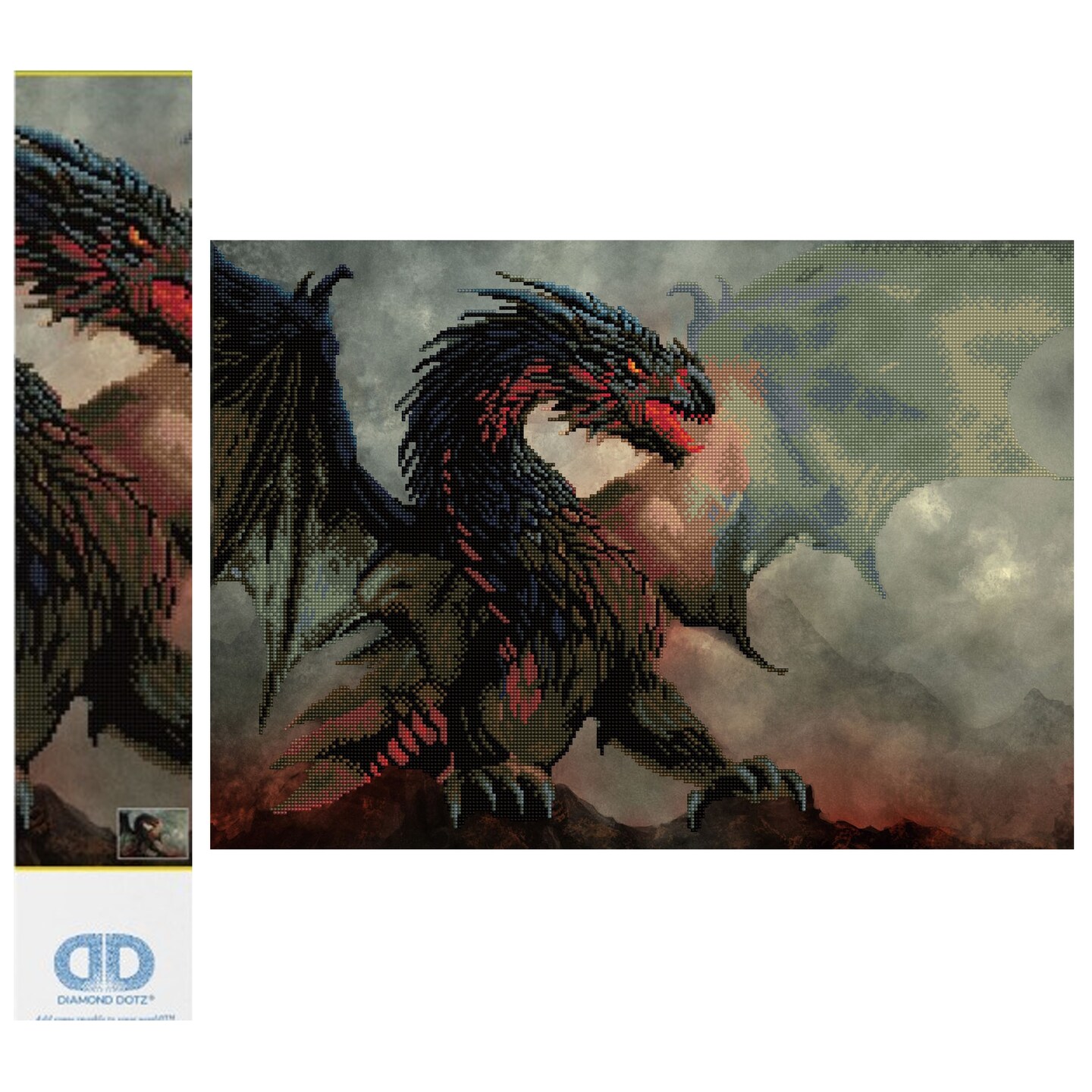 Diamond Dotz Dragon&#x2019;s Lair mythical Diamond Painting Kits for Adults - Diamond Art Kits a Relaxing Creative Craft Kit with Dotz Gems 19.5x27.8